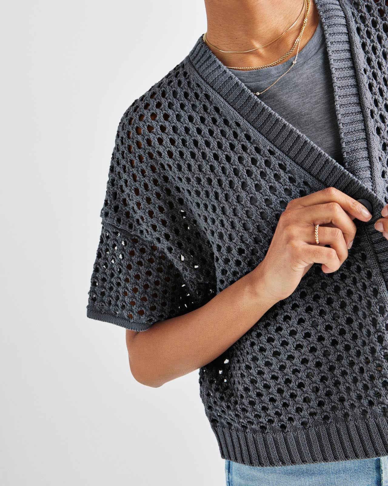 Nova Pointelle Short Sleeve Cardigan - Image 17