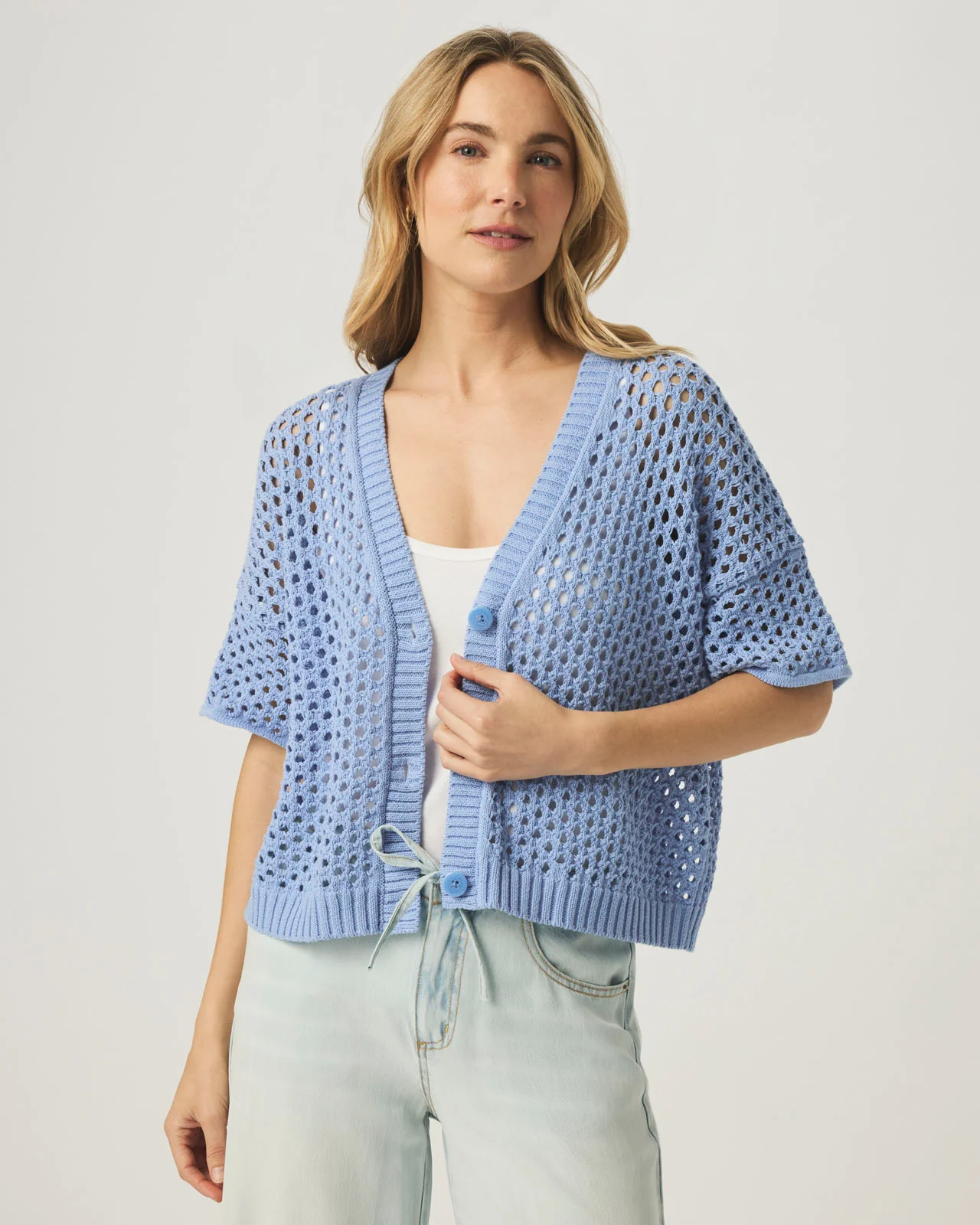 Nova Pointelle Short Sleeve Cardigan - Image 18