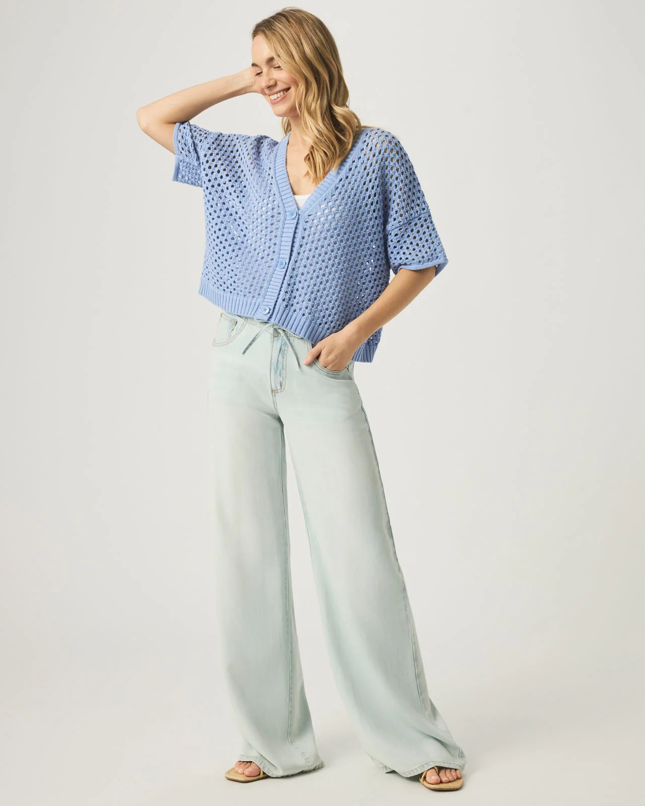 Nova Pointelle Short Sleeve Cardigan - Image 19