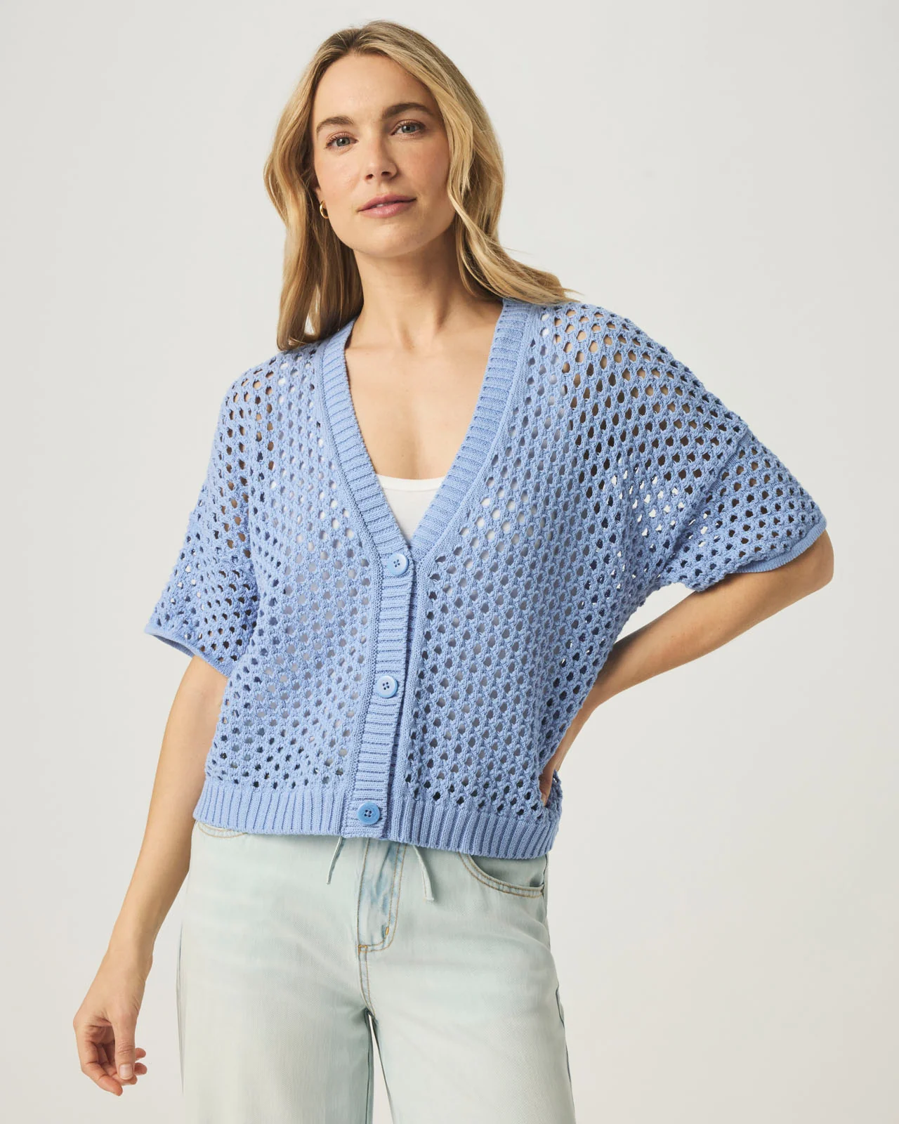 Nova Pointelle Short Sleeve Cardigan - Image 21