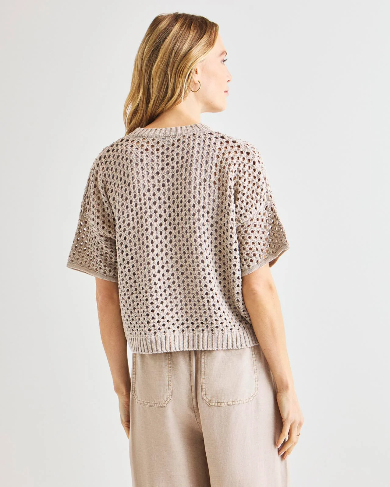 Nova Pointelle Short Sleeve Cardigan - Image 5
