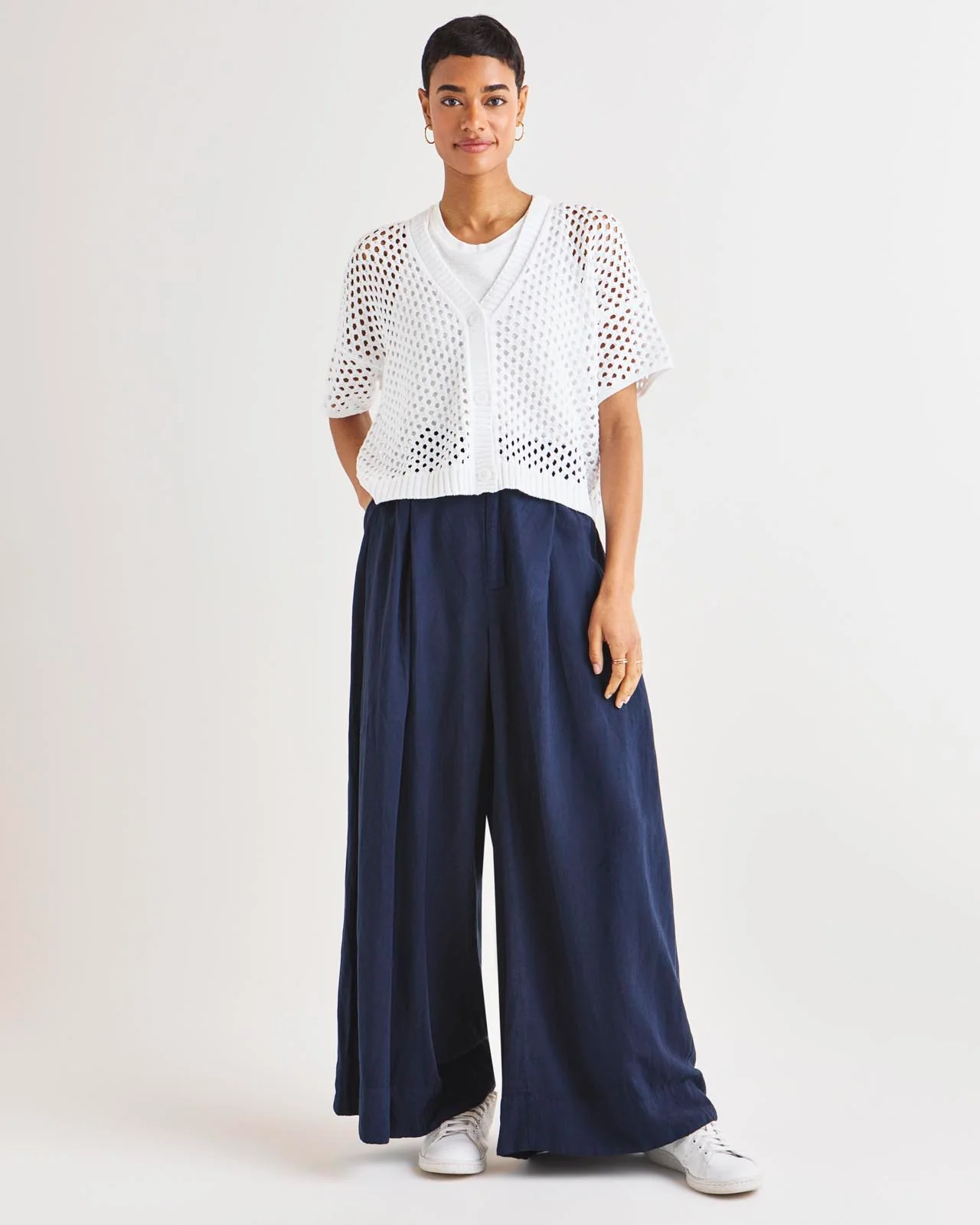 Nova Pointelle Short Sleeve Cardigan - Image 8