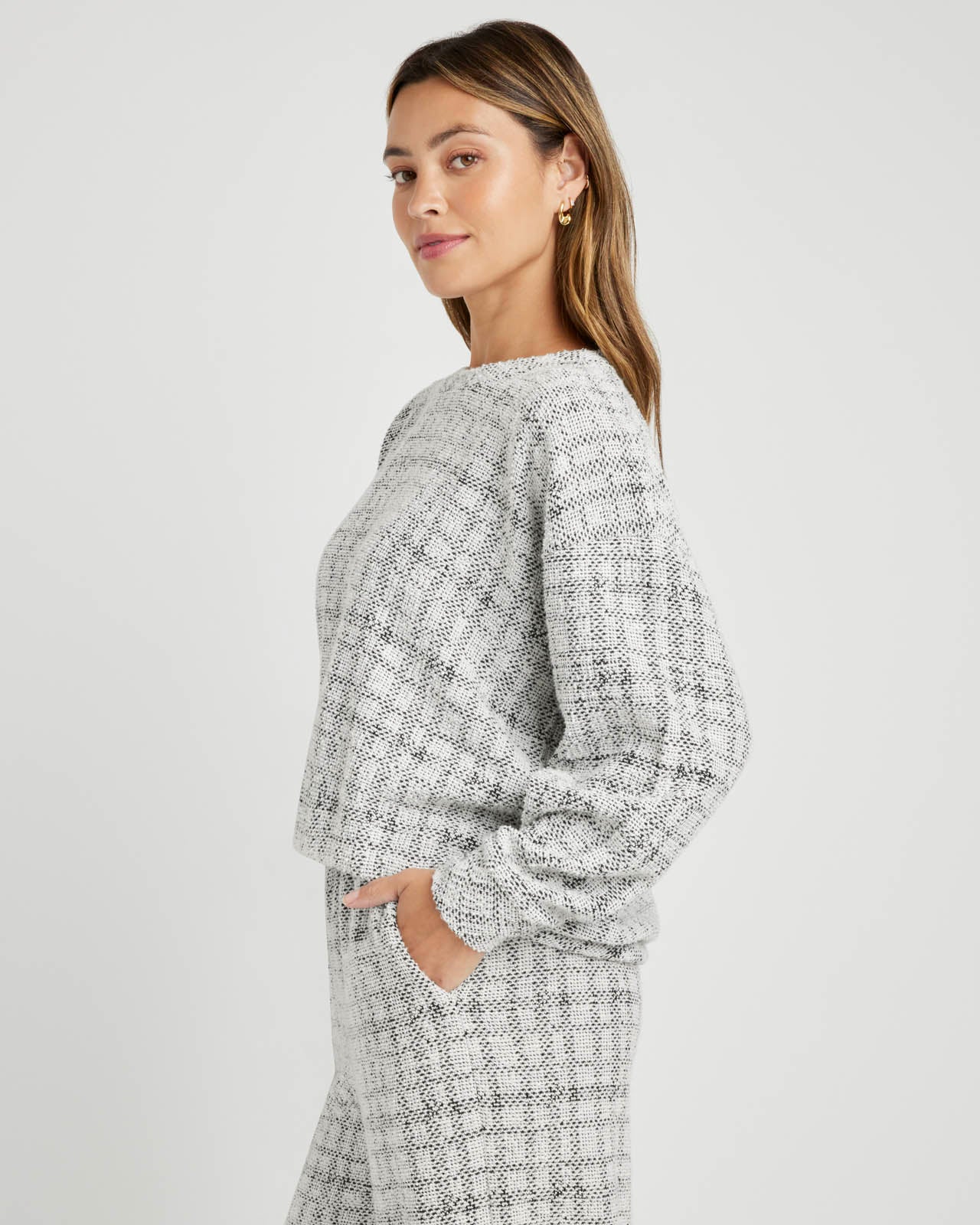 Penny Tweedy Plaid Crewneck Pullover - Image 4