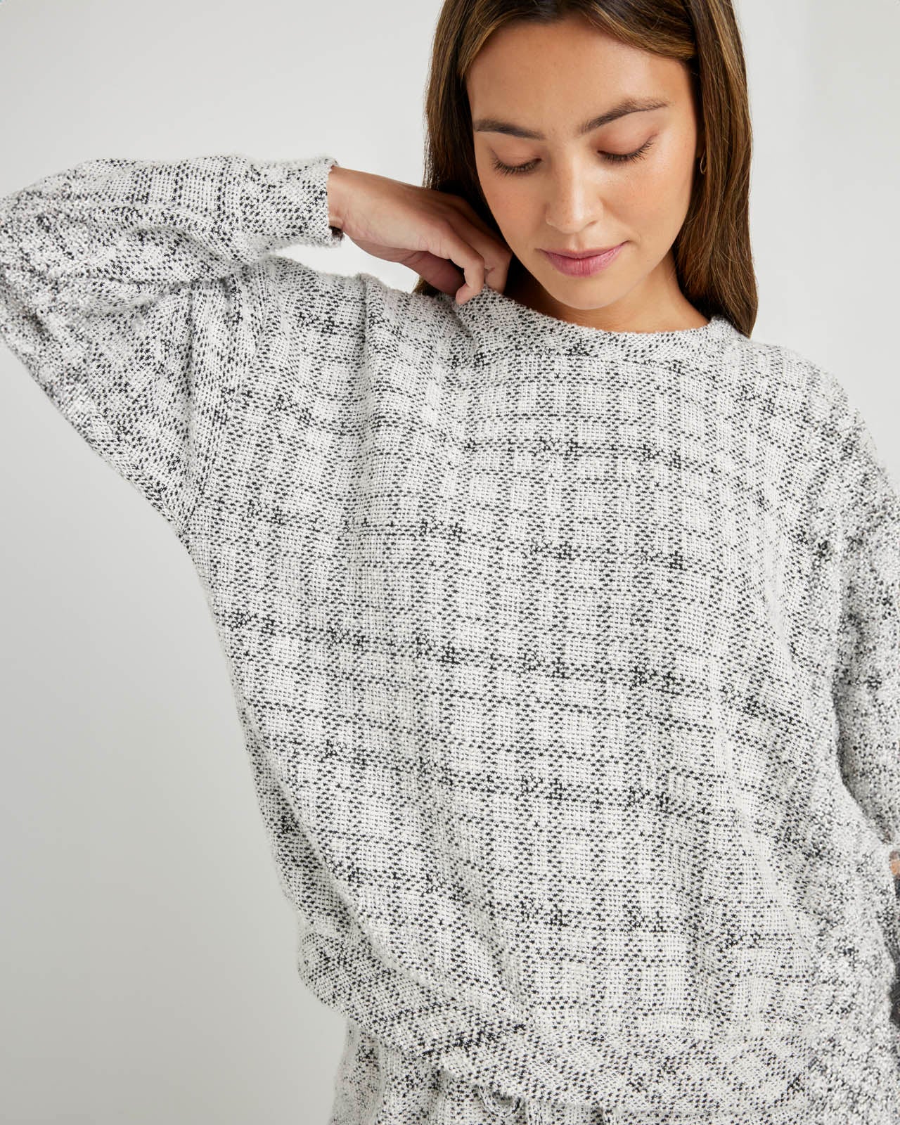 Penny Tweedy Plaid Crewneck Pullover - Image 6