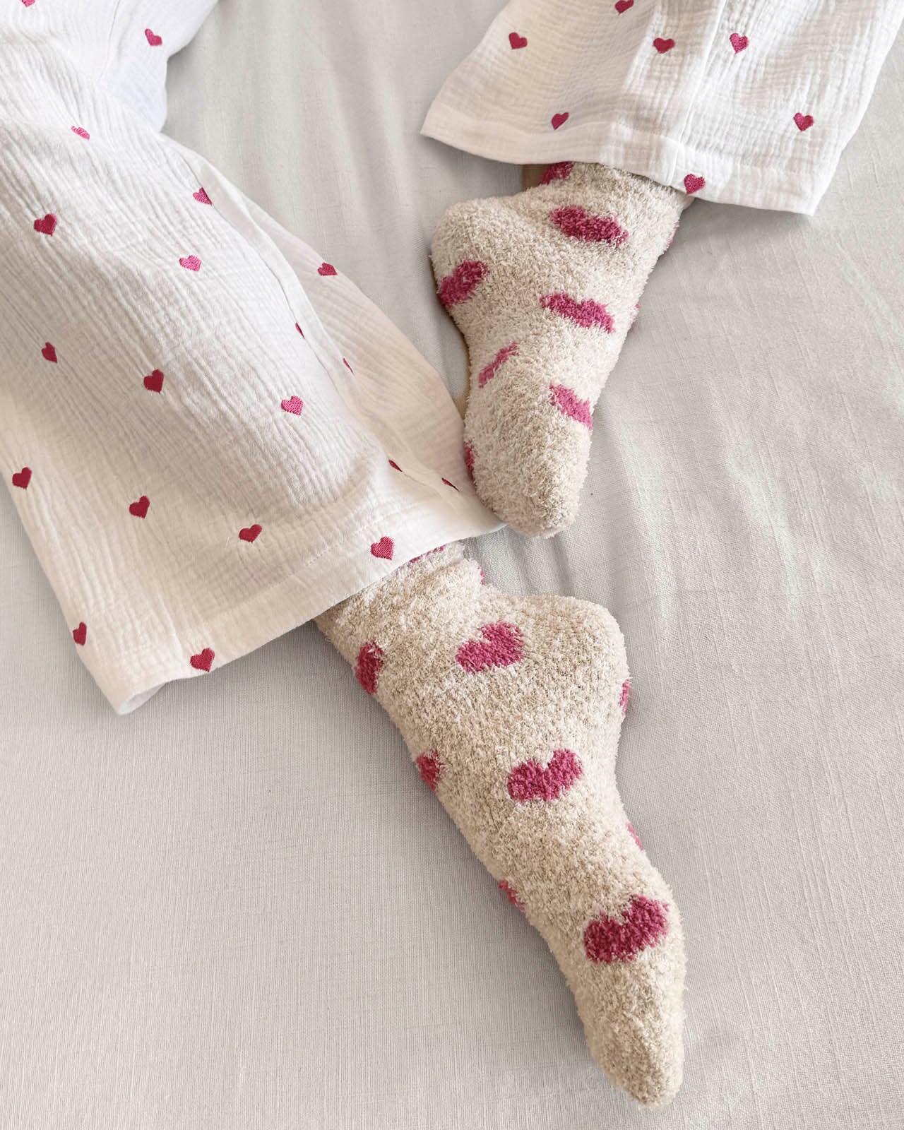 Pink Hearts Bia Fuzzy Socks - Image 2