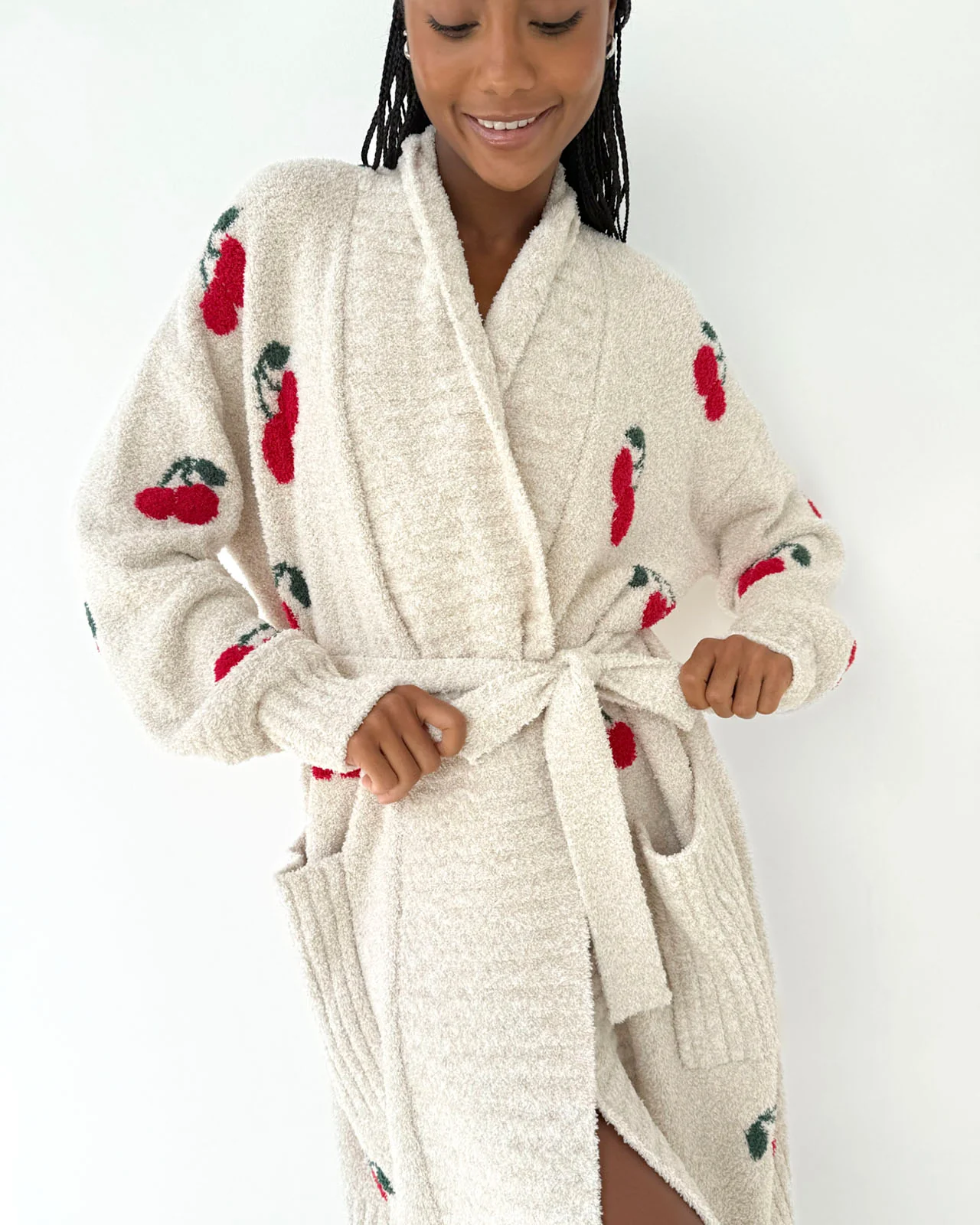 Pomona Fuzzy Yarn Cherries PJ Robe - Image 2