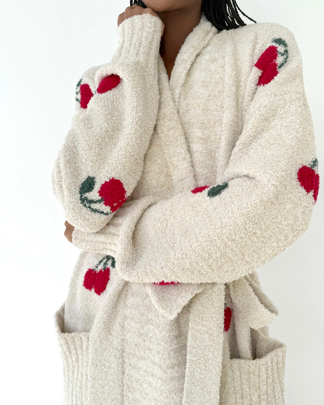 Pomona Fuzzy Yarn Cherries PJ Robe - Image 3