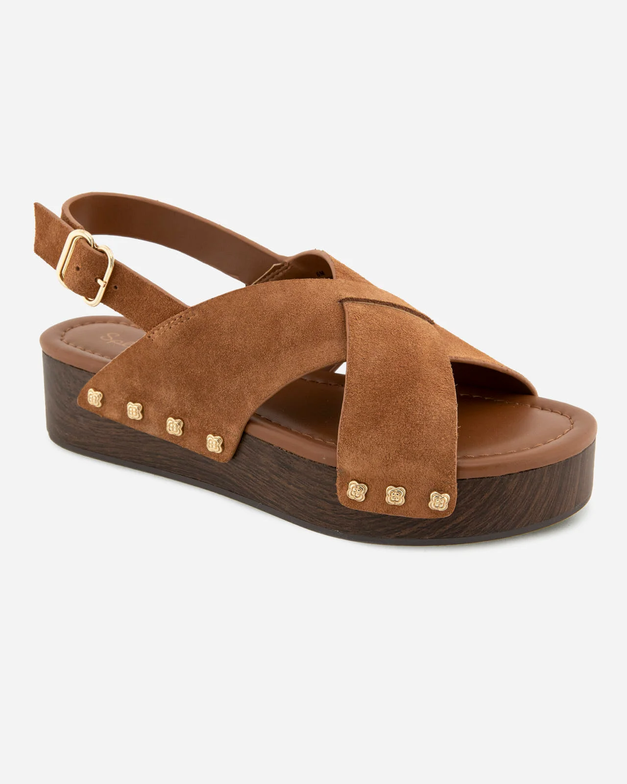Quintana Suede Wedge in Caramel