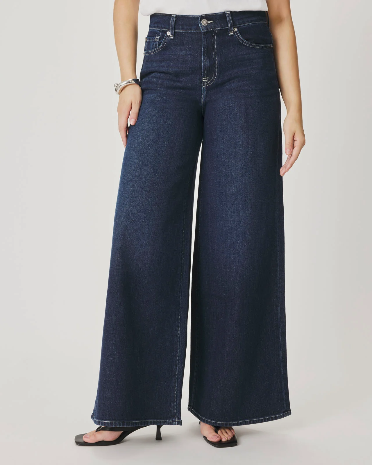 Ravyn Cuffed Wide Leg Jean in Dark Wash
