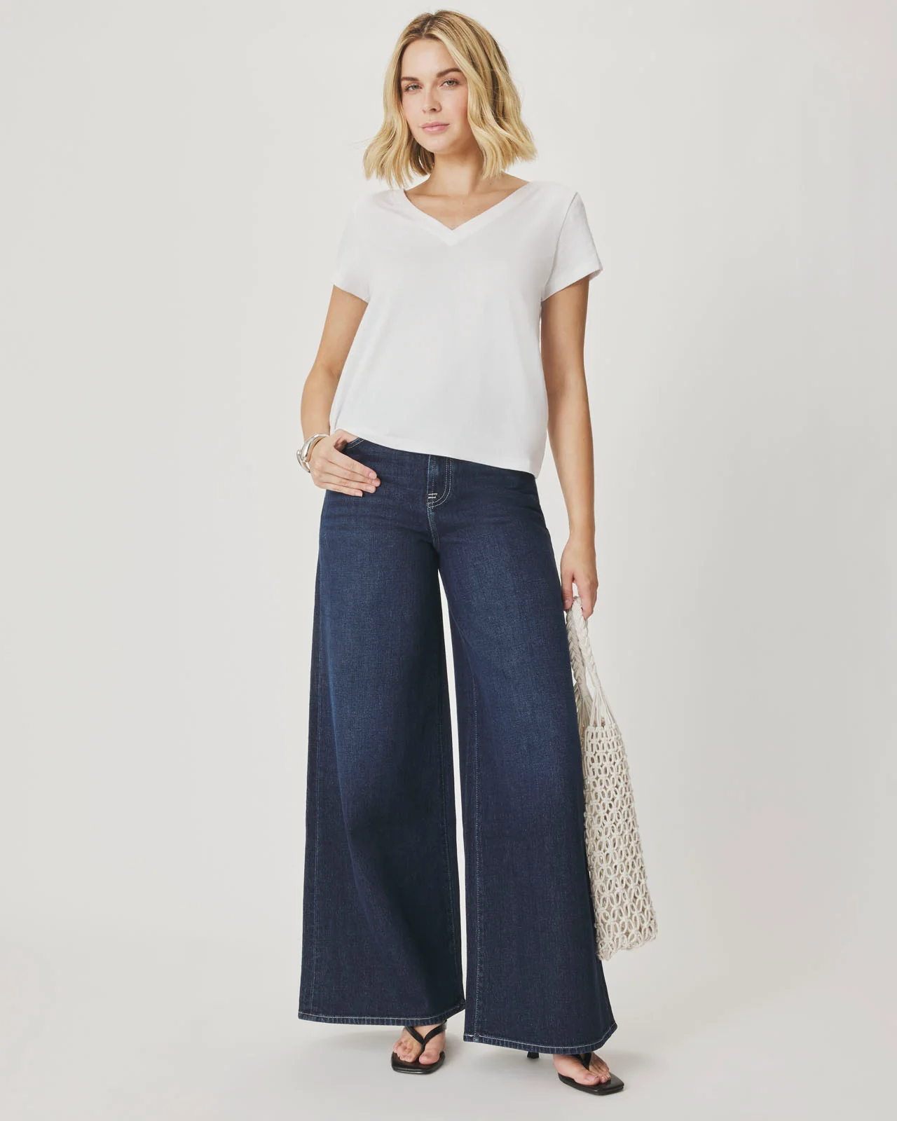 Ravyn Cuffed Wide Leg Jean in Dark Wash - Image 2