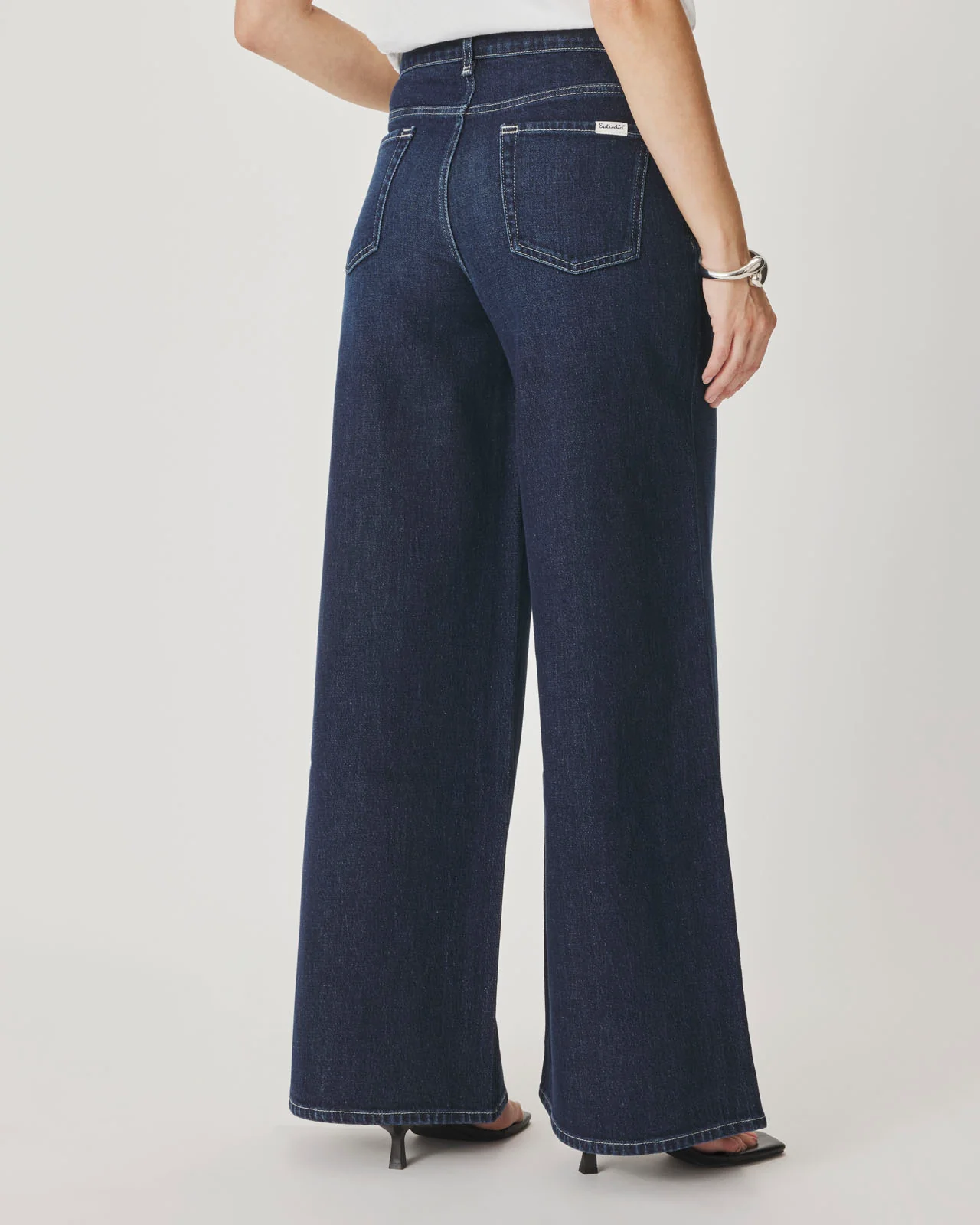 Ravyn Cuffed Wide Leg Jean in Dark Wash - Image 5
