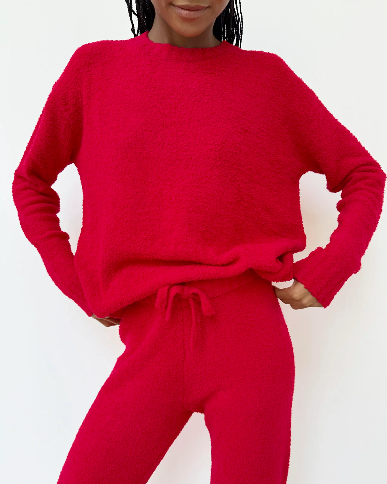 Red Fuzzy Sweater PJ Set - Image 5