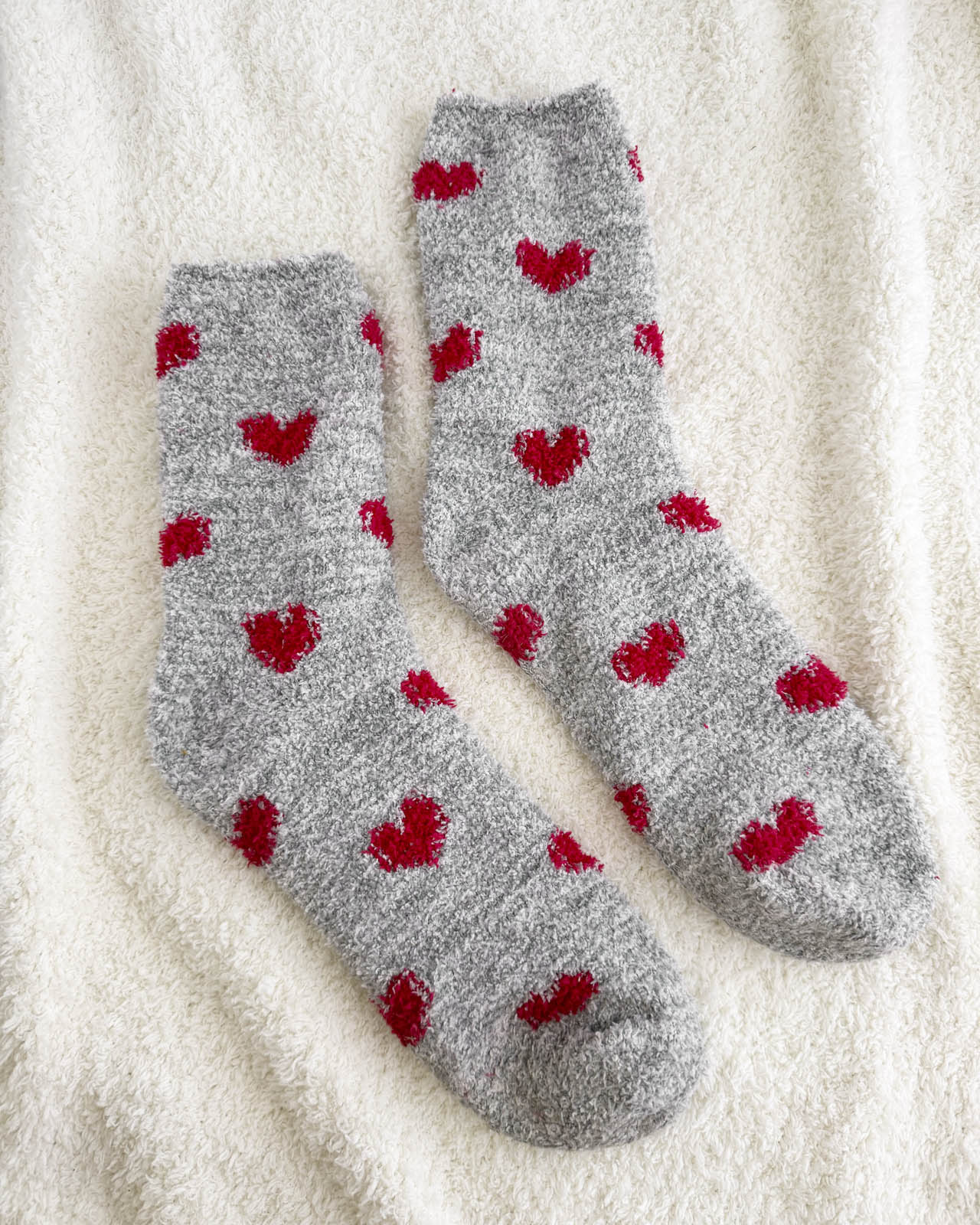 Red Hearts Bia Fuzzy Socks - Image 3