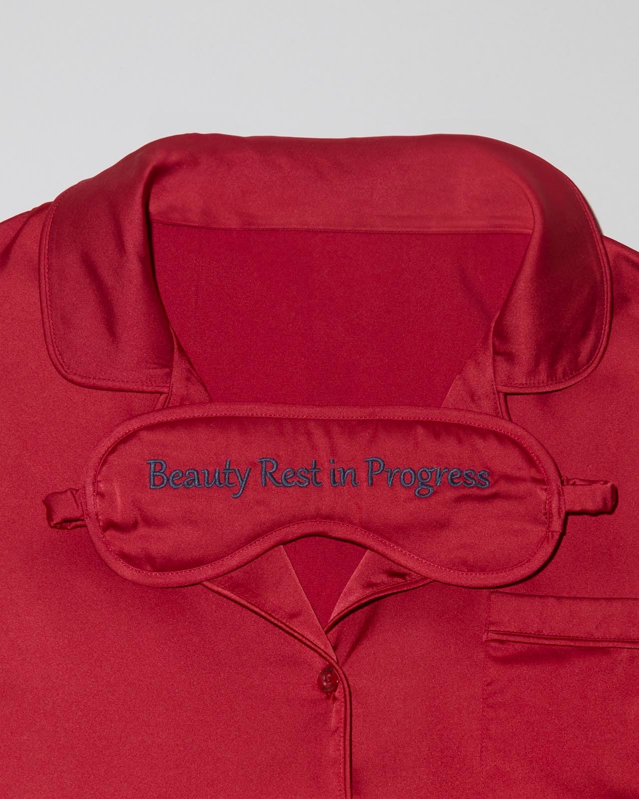 Red Satin Silk PJ Set - Image 2