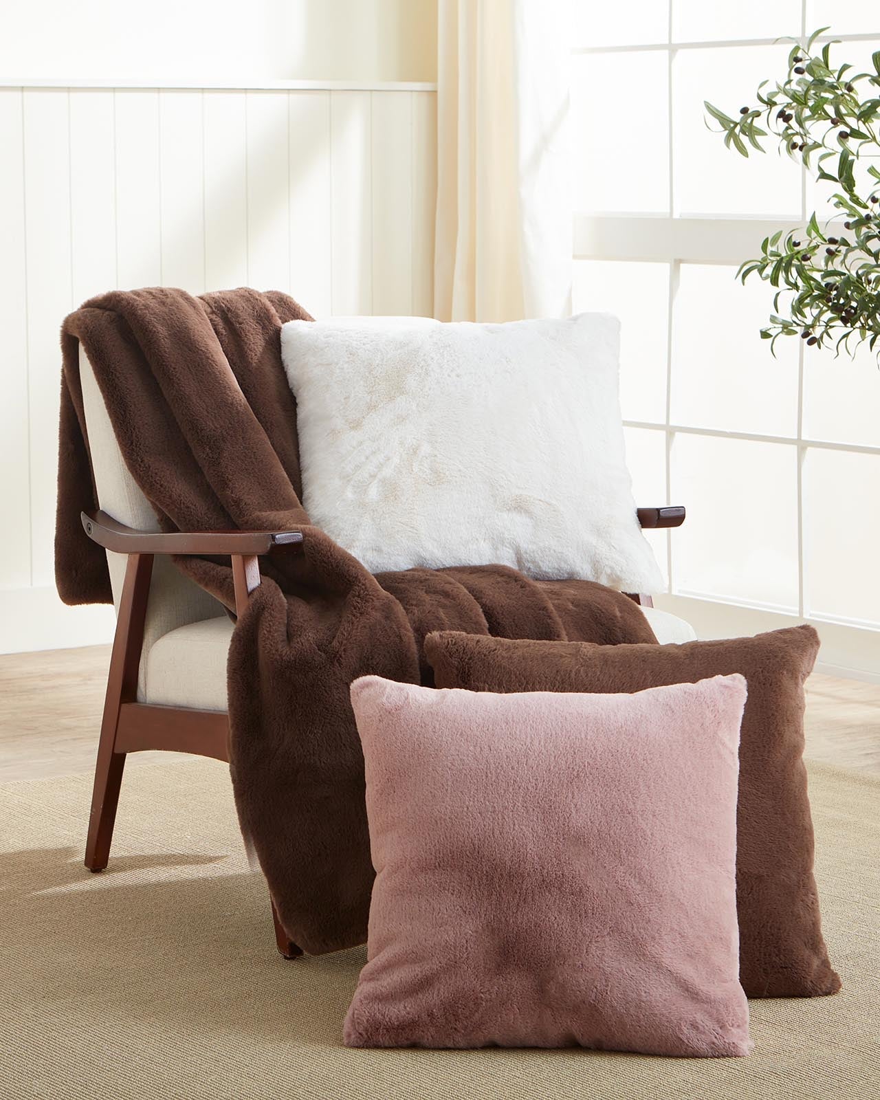 Riley Faux Fur Throw Pillow