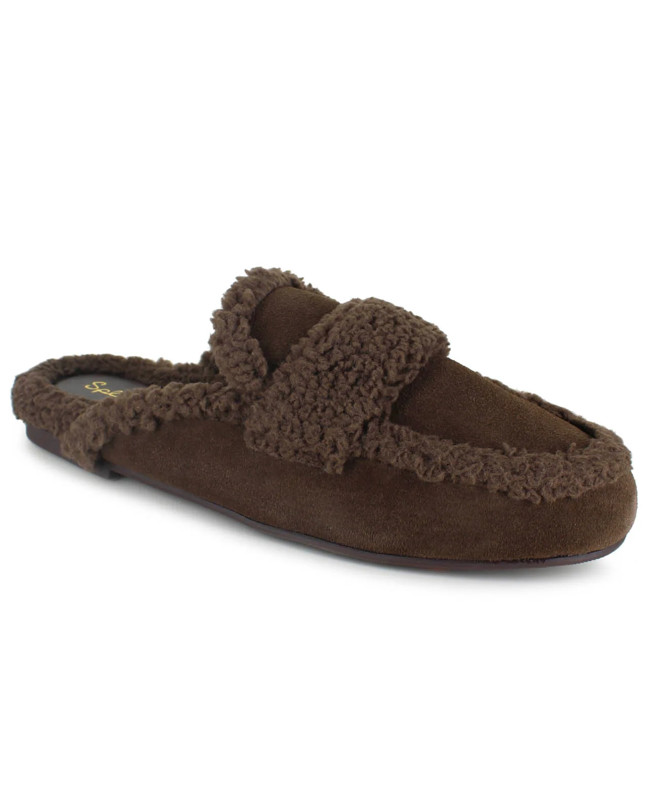 Sandra Sherpa Trim Slipper in Spice