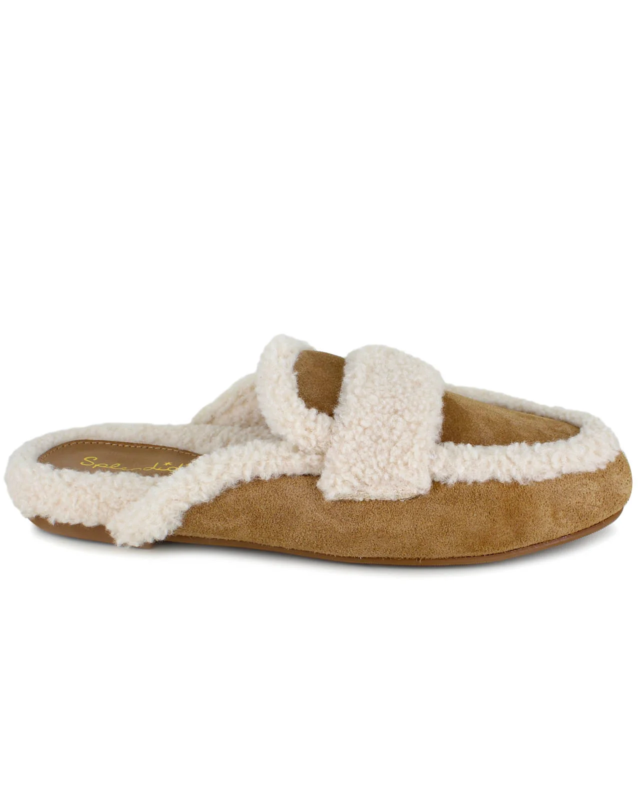 Sandra Sherpa Trim Slipper in Caramel - Image 2