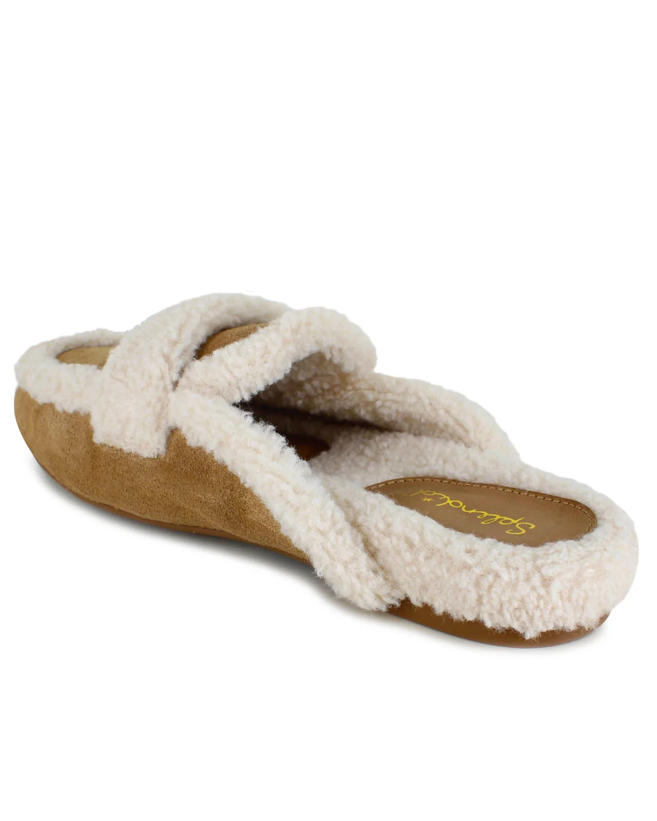 Sandra Sherpa Trim Slipper in Caramel - Image 4