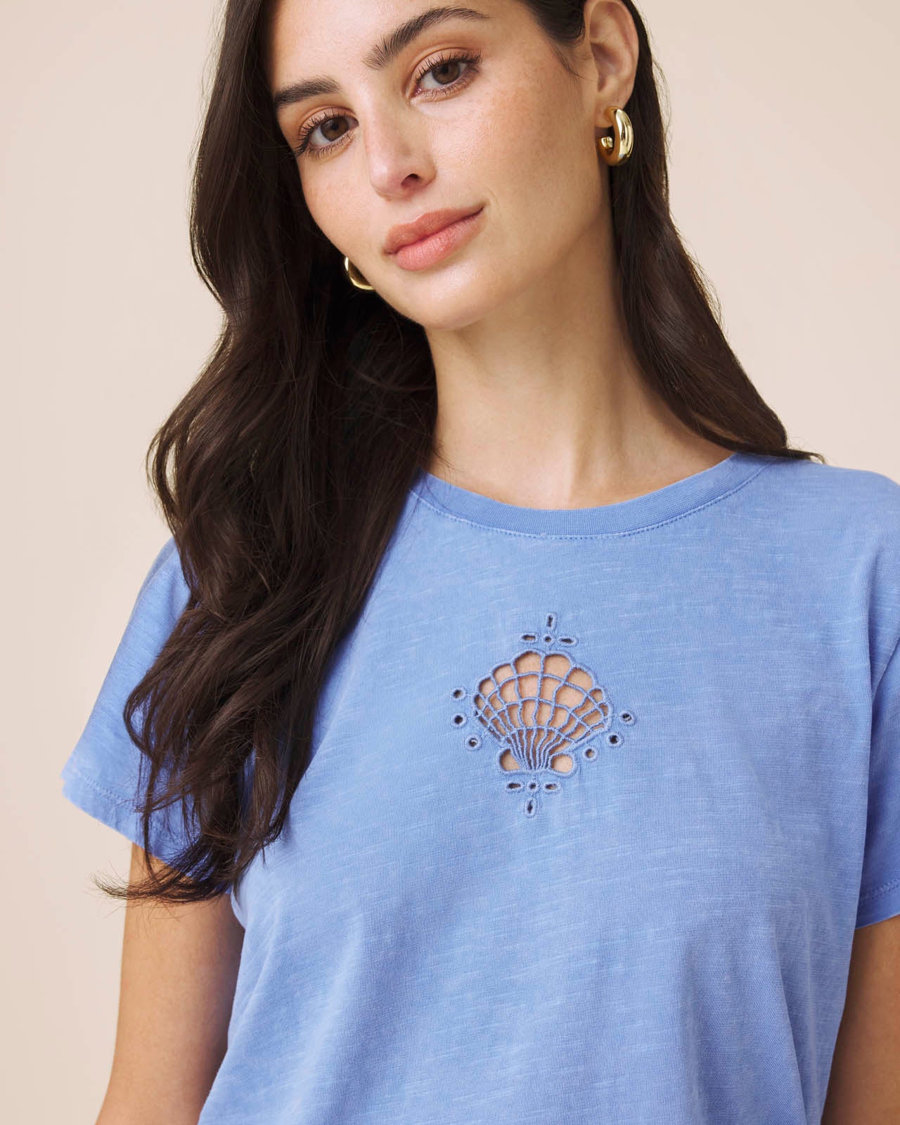 Seashell Embroidered Tee - Image 2