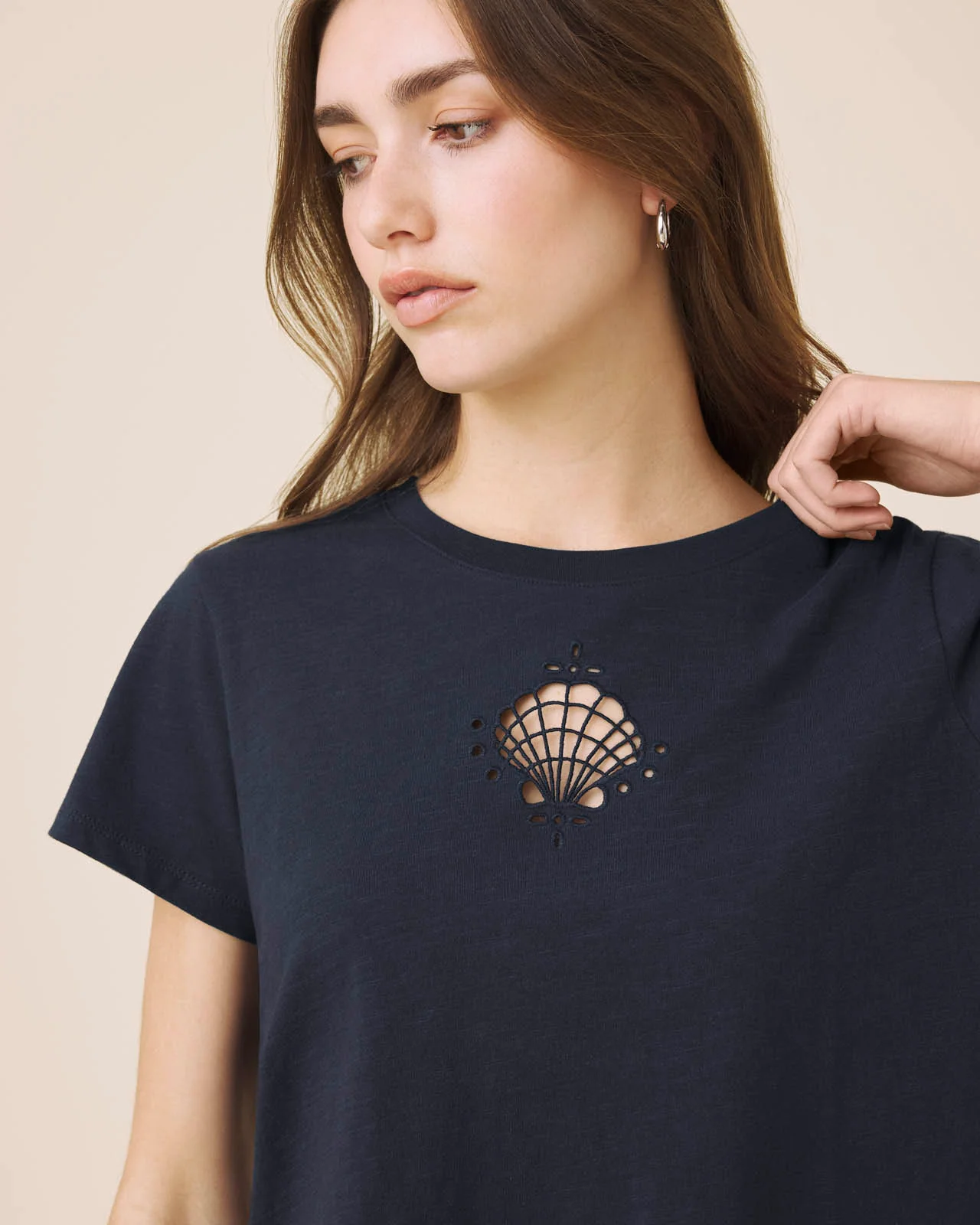 Seashell Embroidered Tee - Image 9