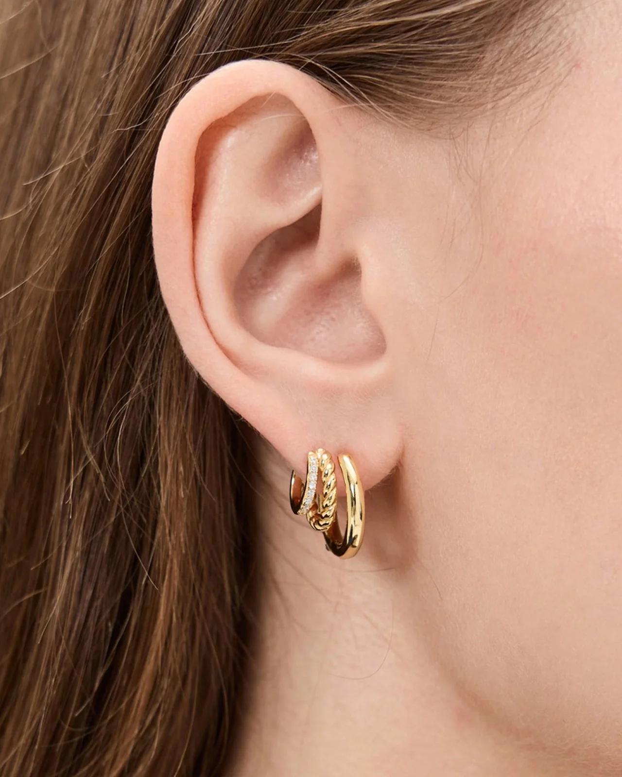 Shashi Charlee Triple Huggie Earring - Image 2