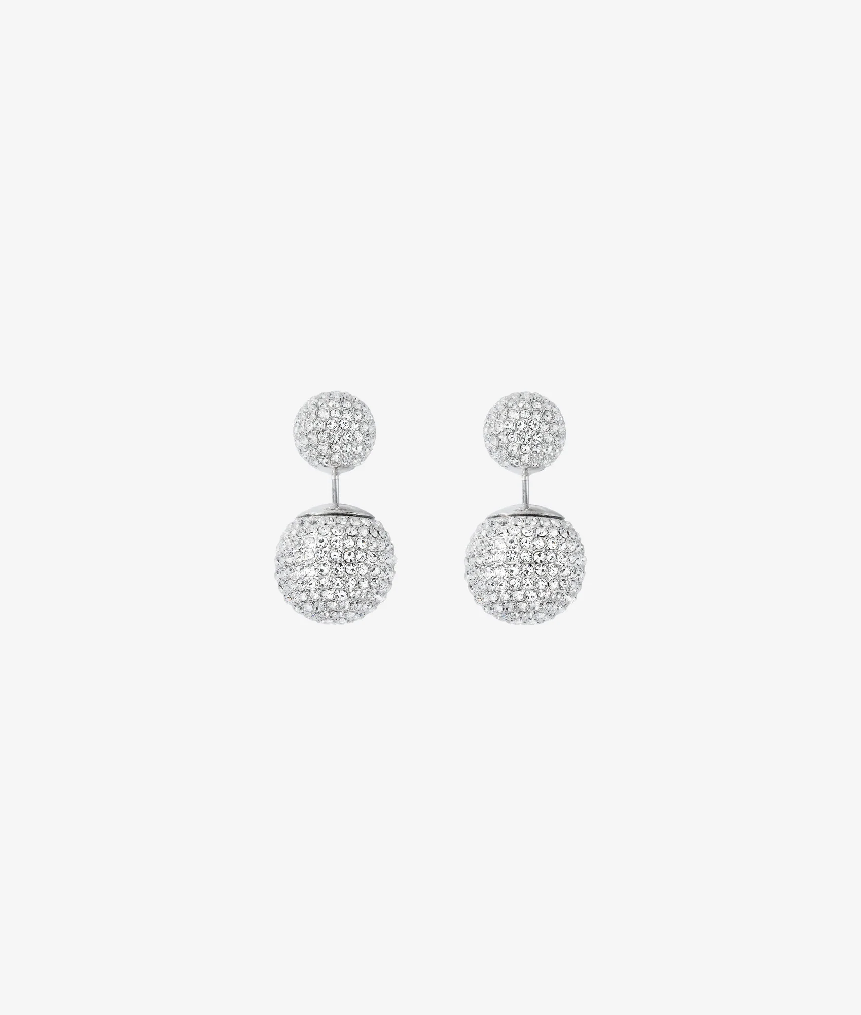 SHASHI Double Ball Pave Earrings