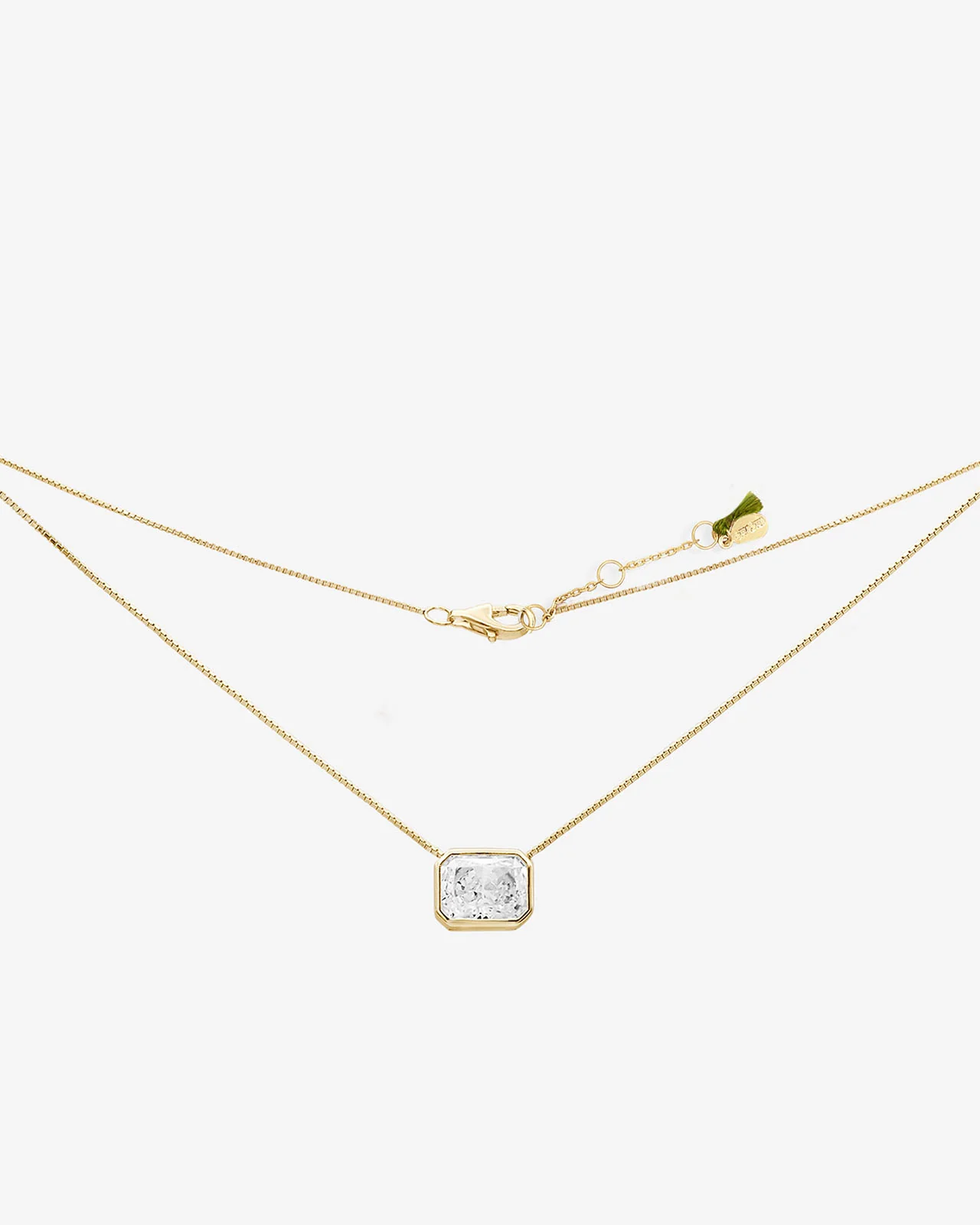 SHASHI Emerald Cut Bezel Necklace