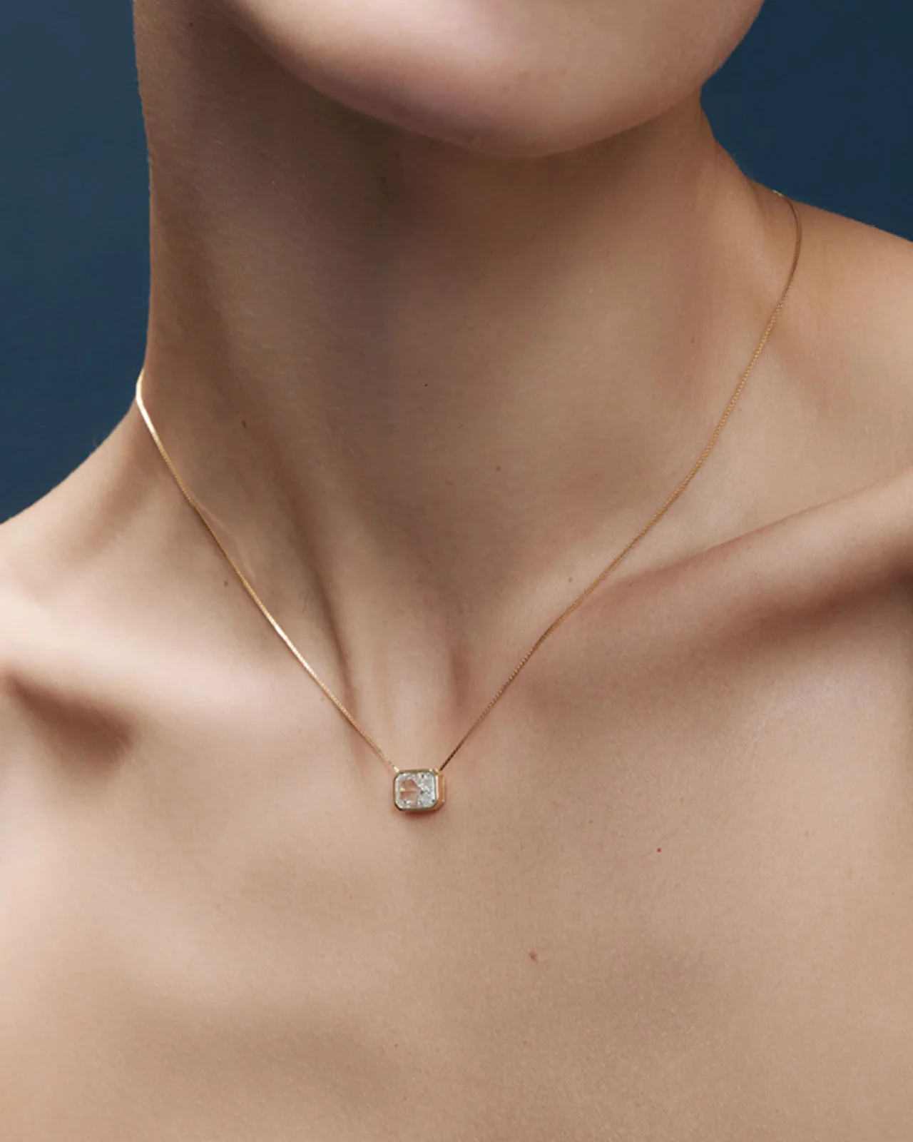 SHASHI Emerald Cut Bezel Necklace - Image 2