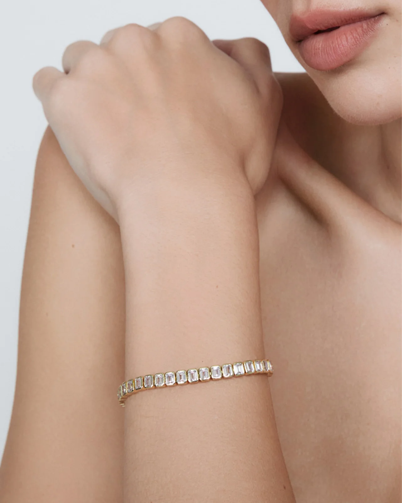 Shashi Emerald Cut Tennis Bracelet - Image 2