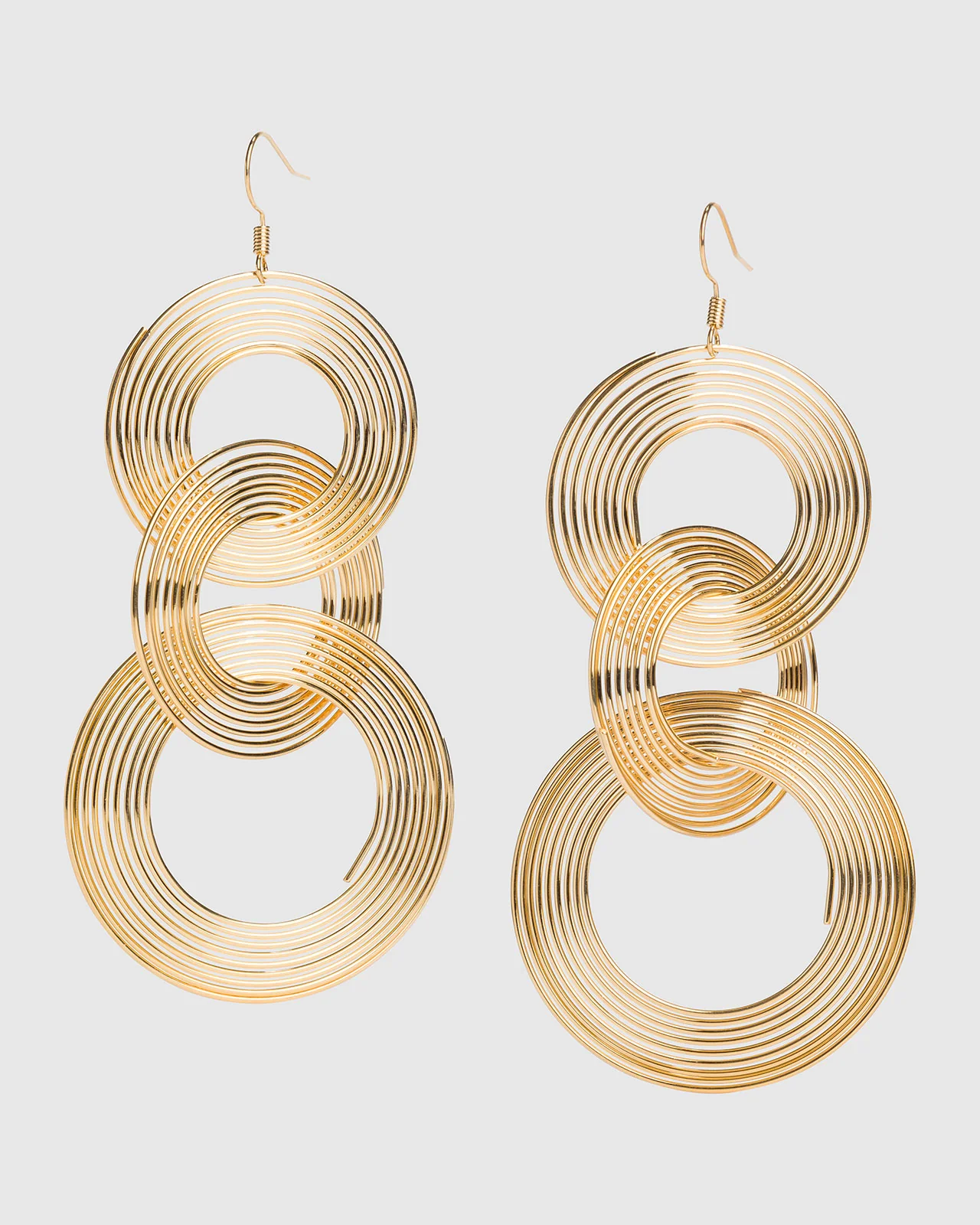 Shashi Gold Circle Drop Earrings