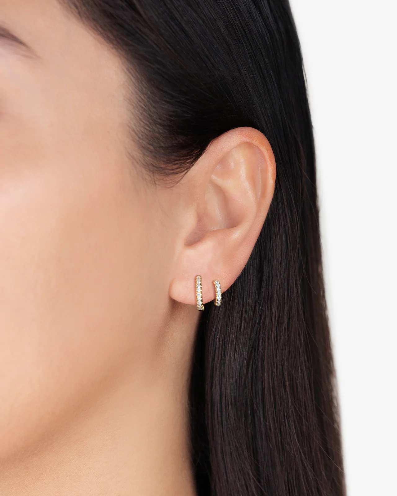 Shashi Katerina Pave Double Huggie Earring