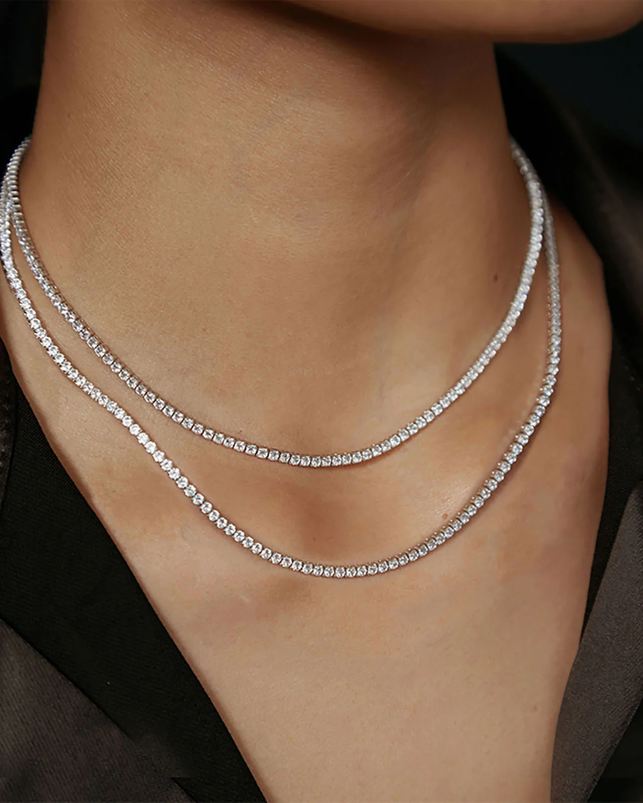Shashi Layered Tennis Necklace - Image 2