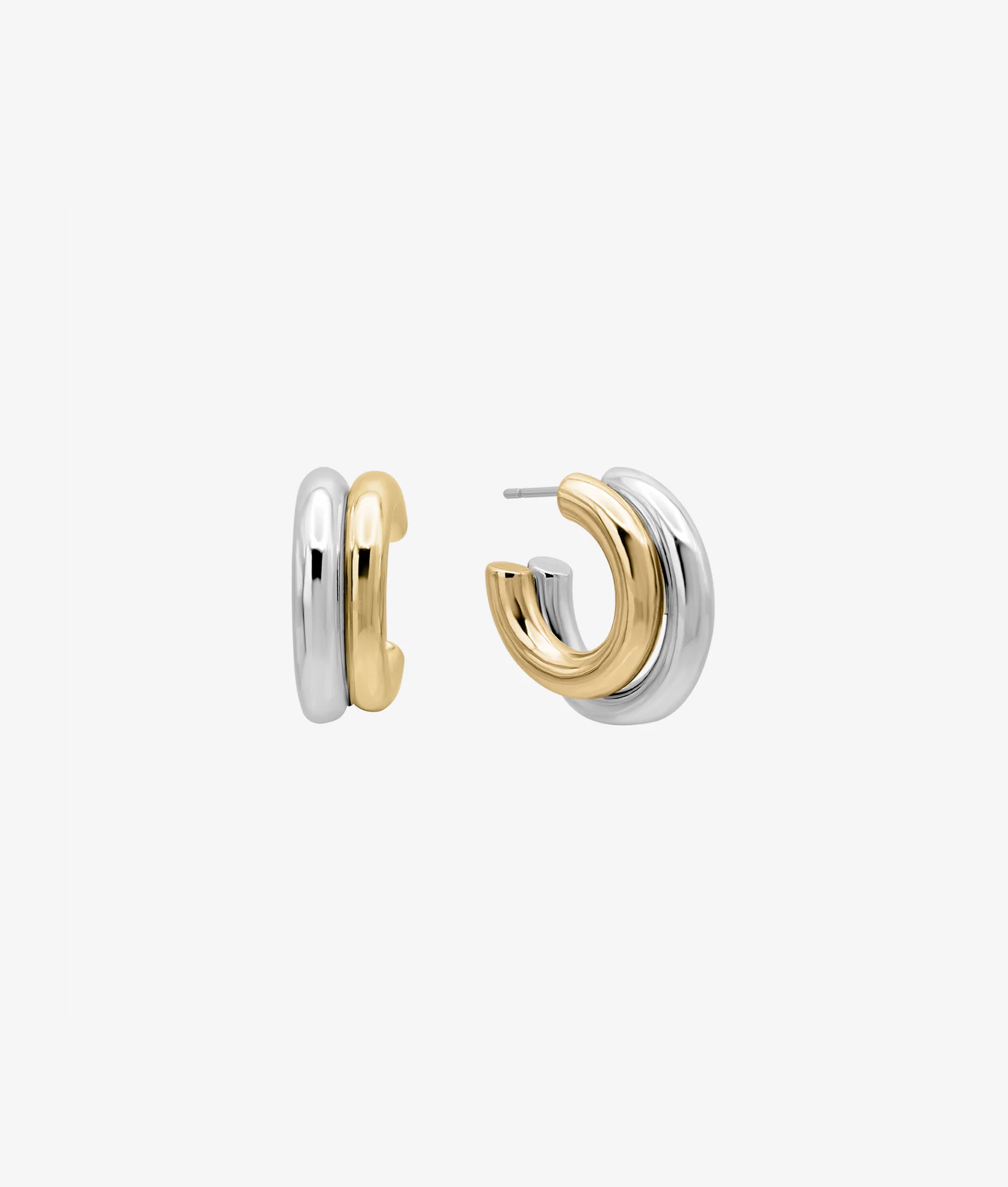 SHASHI Two Toned Double Hoop Earrings