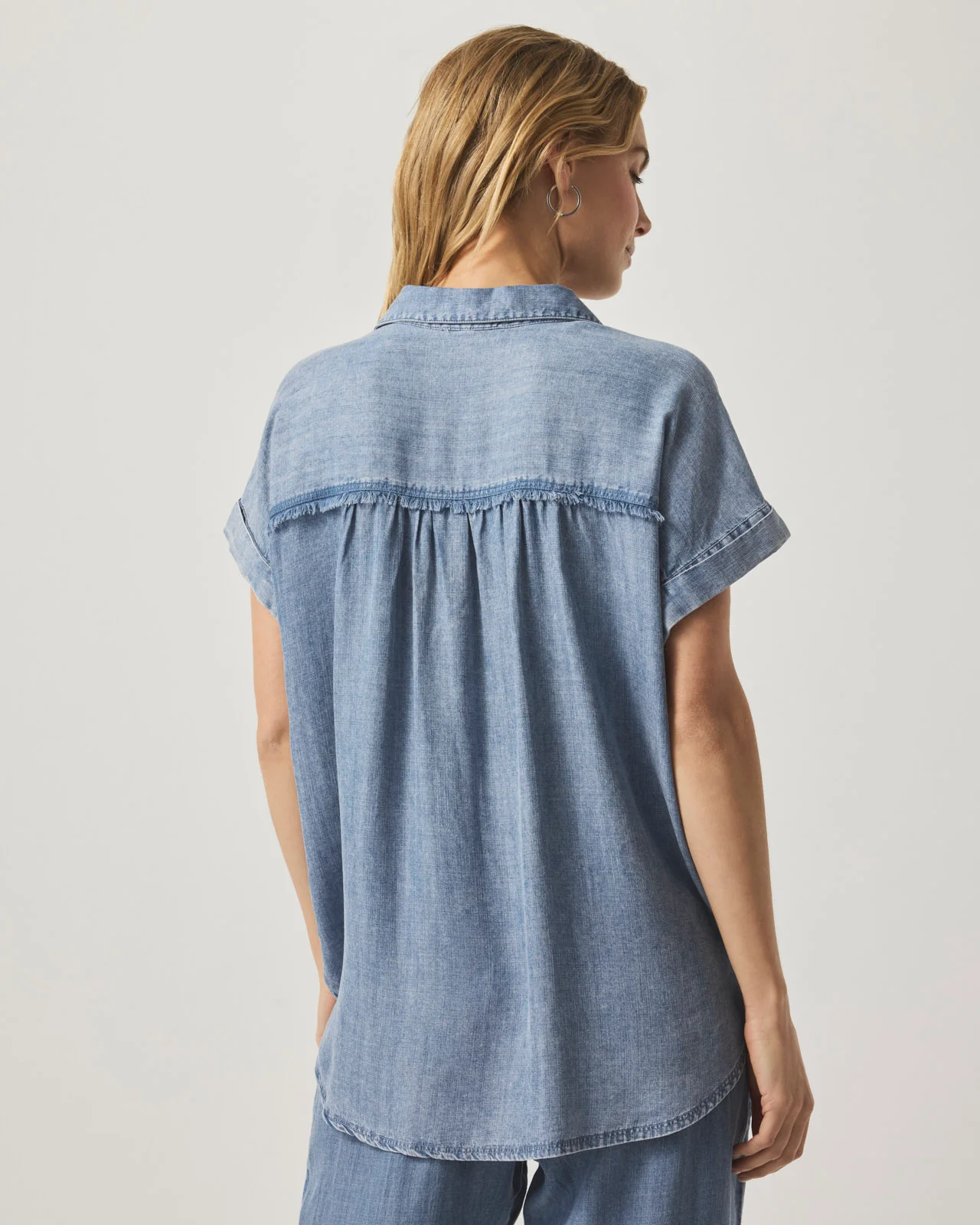 Short Sleeve Paige Indigo Shirt - Image 6