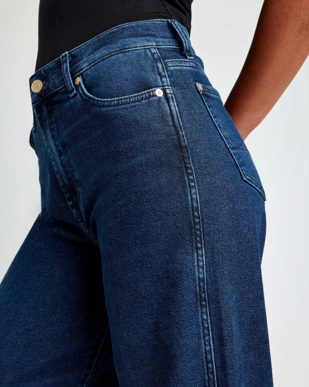 Slim Palazzo Raw Hem Jean - Image 3