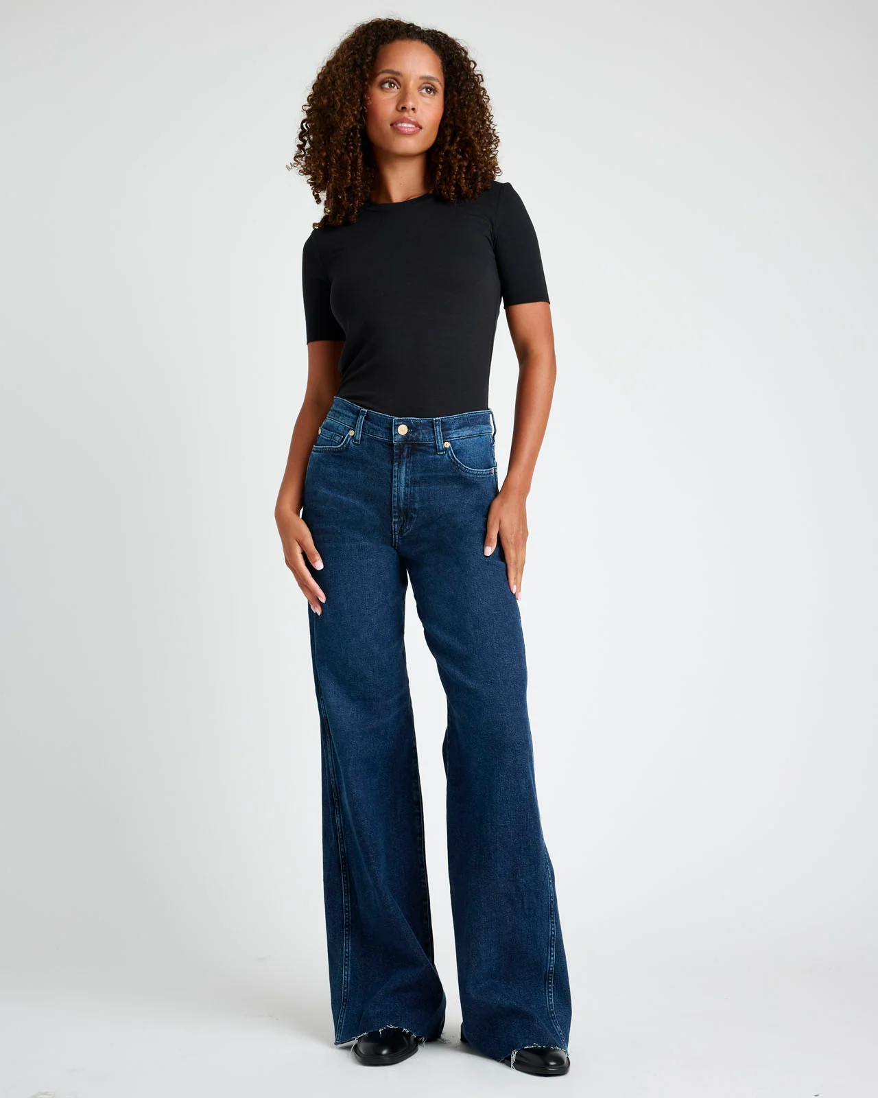 Slim Palazzo Raw Hem Jean - Image 6