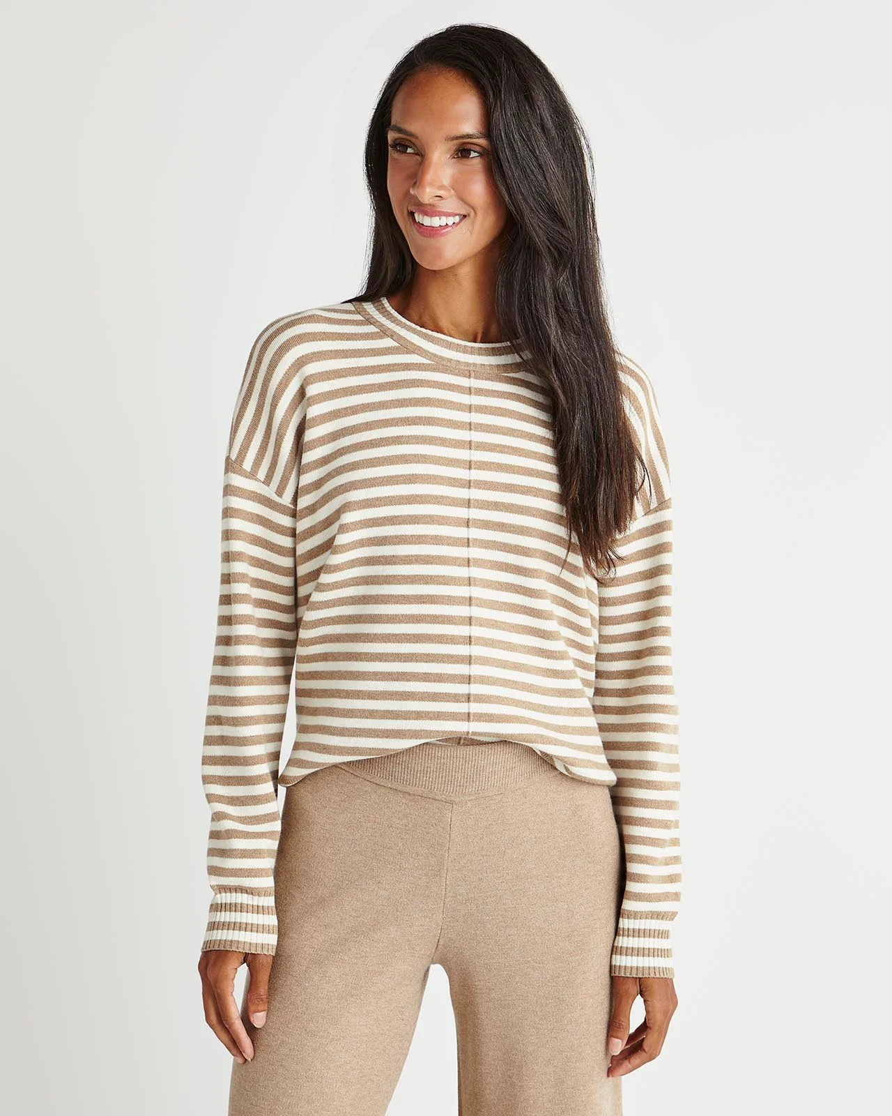 Splendid x Cella Jane Striped Front Seam Sweater - Image 3