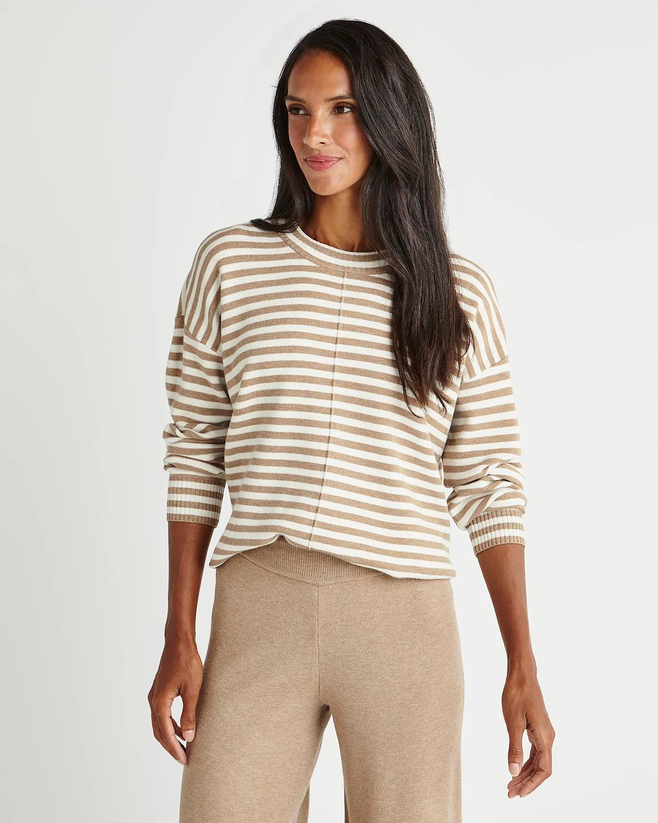 Splendid x Cella Jane Striped Front Seam Sweater - Image 4
