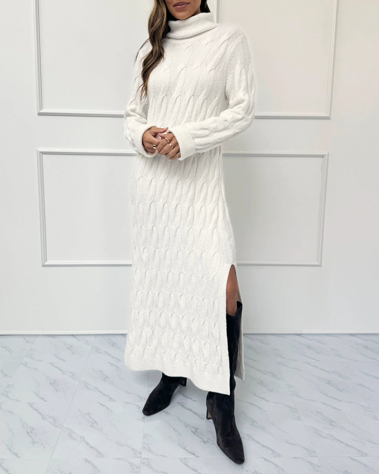 Splendid x @Cellajaneblog Cable Sweater Dress - Image 4