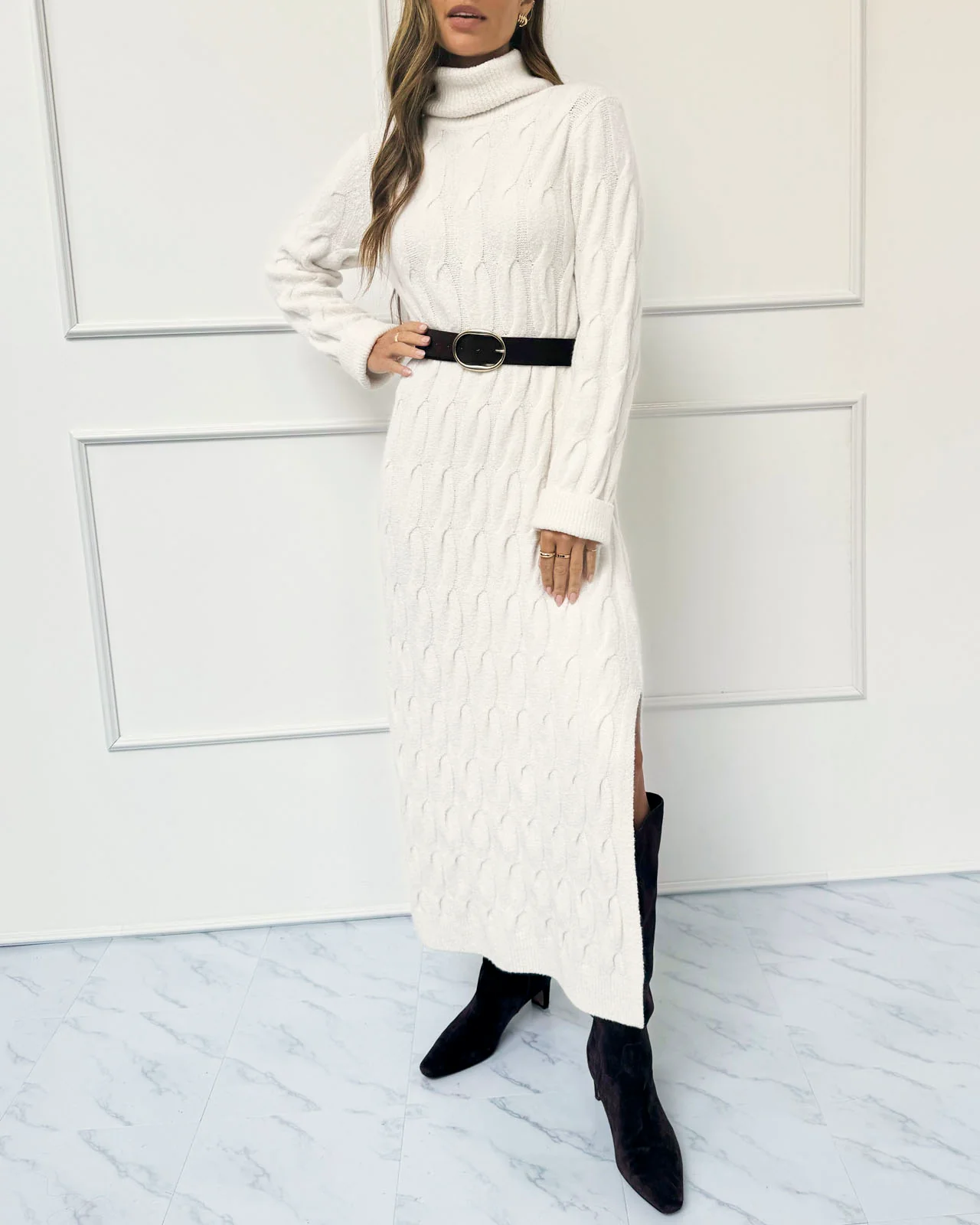 Splendid x @Cellajaneblog Cable Sweater Dress - Image 7