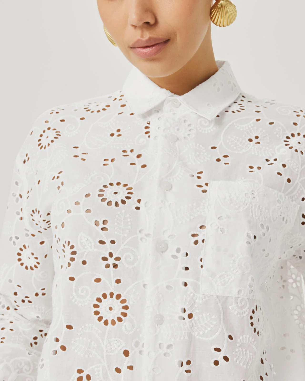 Splendid x @Cellajaneblog Eyelet Button Down - Image 6