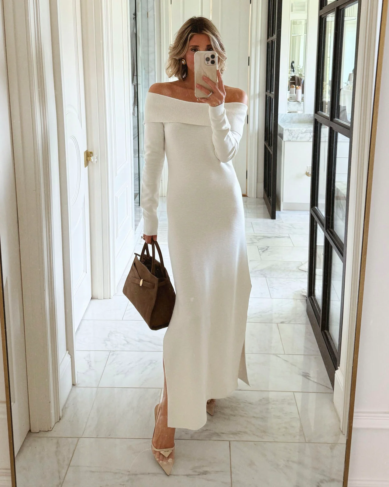 Splendid x @Cellajaneblog Off-the-Shoulder Sweater Dress