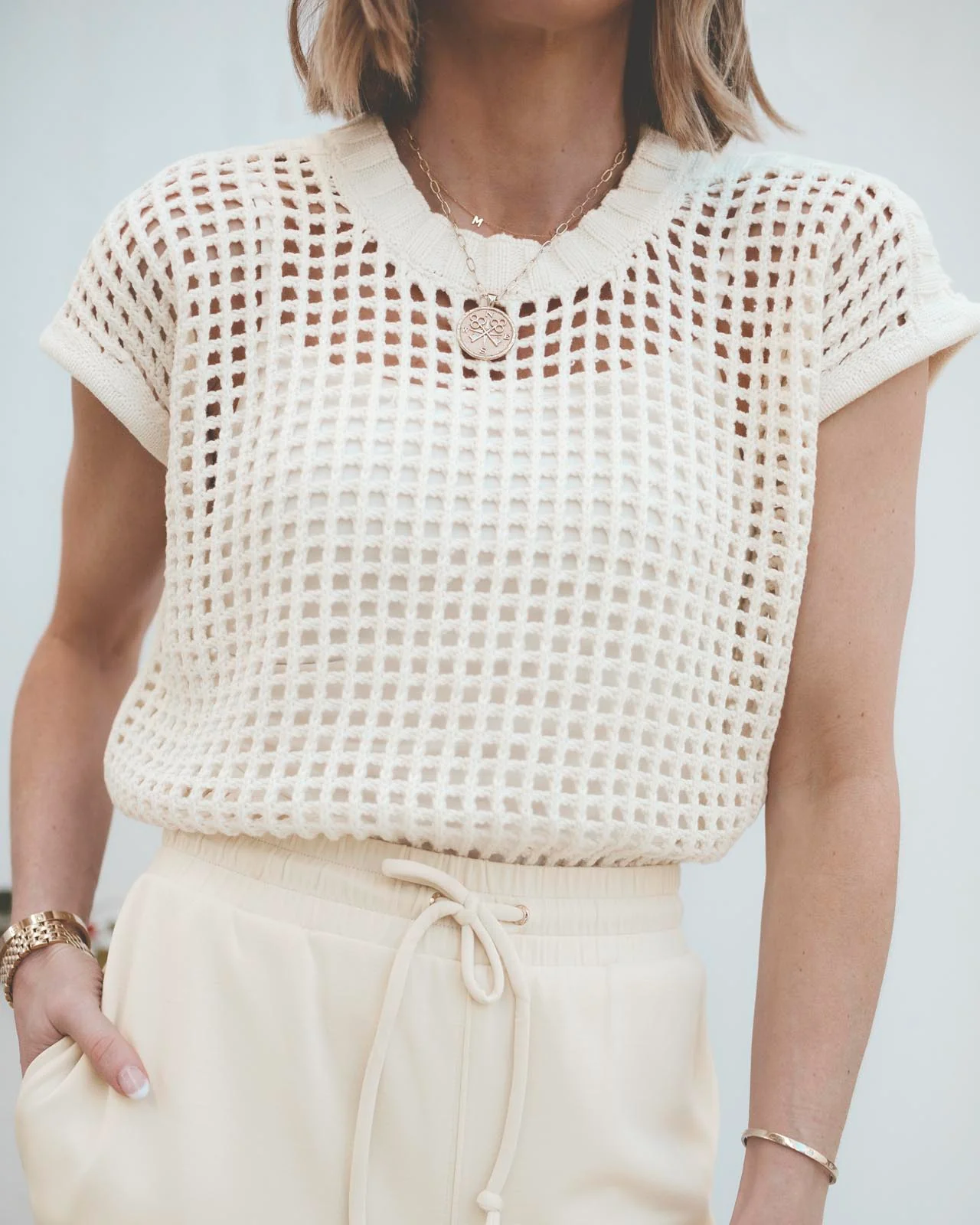 Splendid x @Cellajaneblog Pointelle Sweater Vest - Image 4