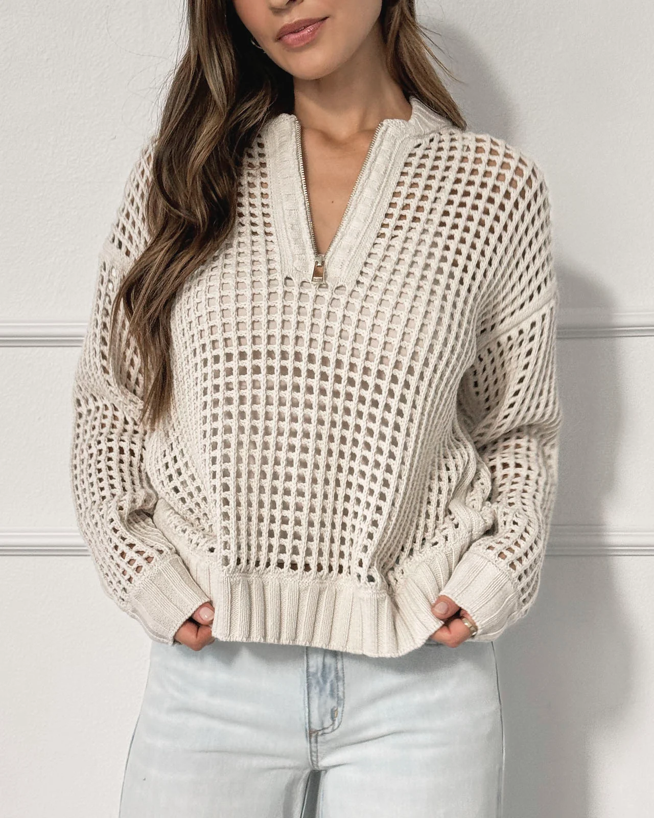 Splendid x @Cellajaneblog Quarter Zip Sweater - Image 4