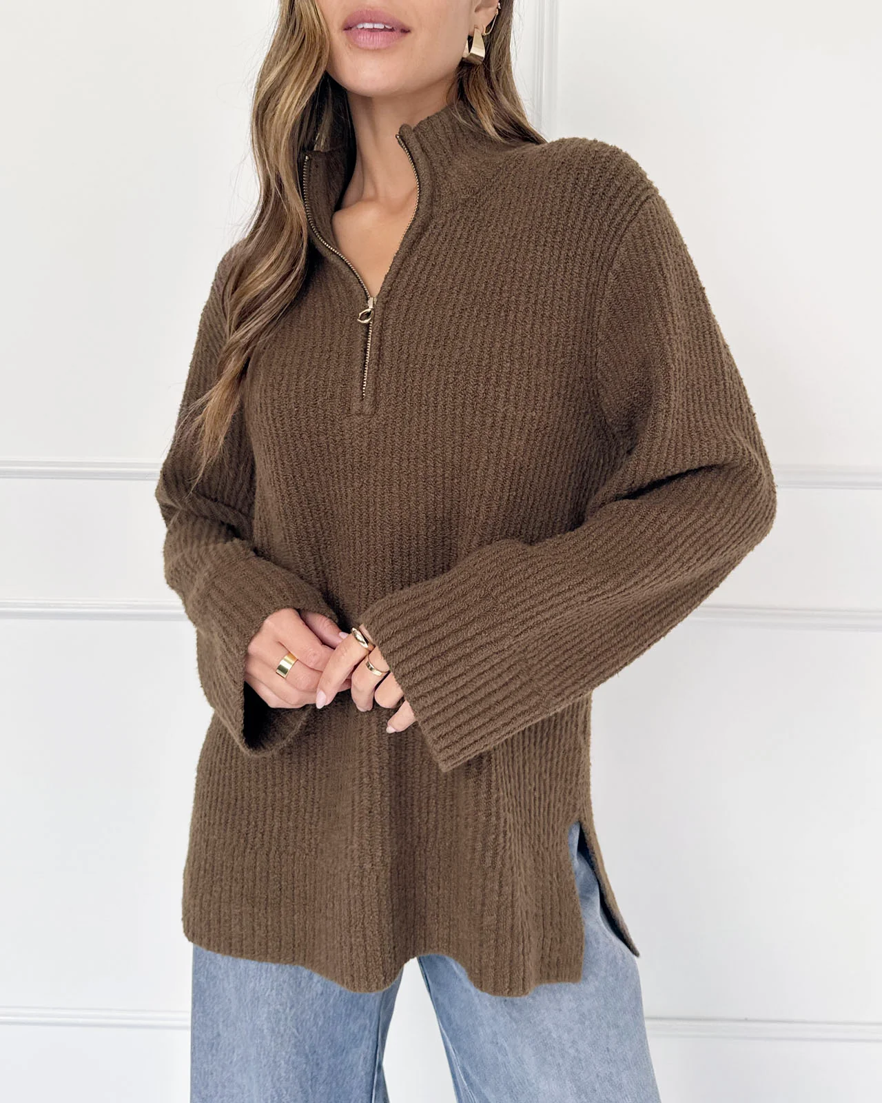 Splendid x @Cellajaneblog Quarter Zip Sweater - Image 4