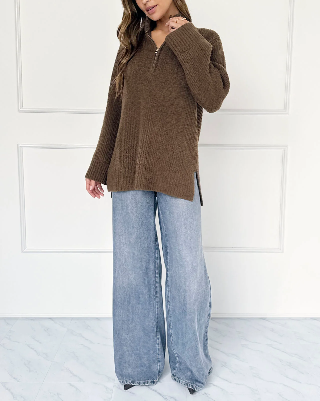 Splendid x @Cellajaneblog Quarter Zip Sweater - Image 5