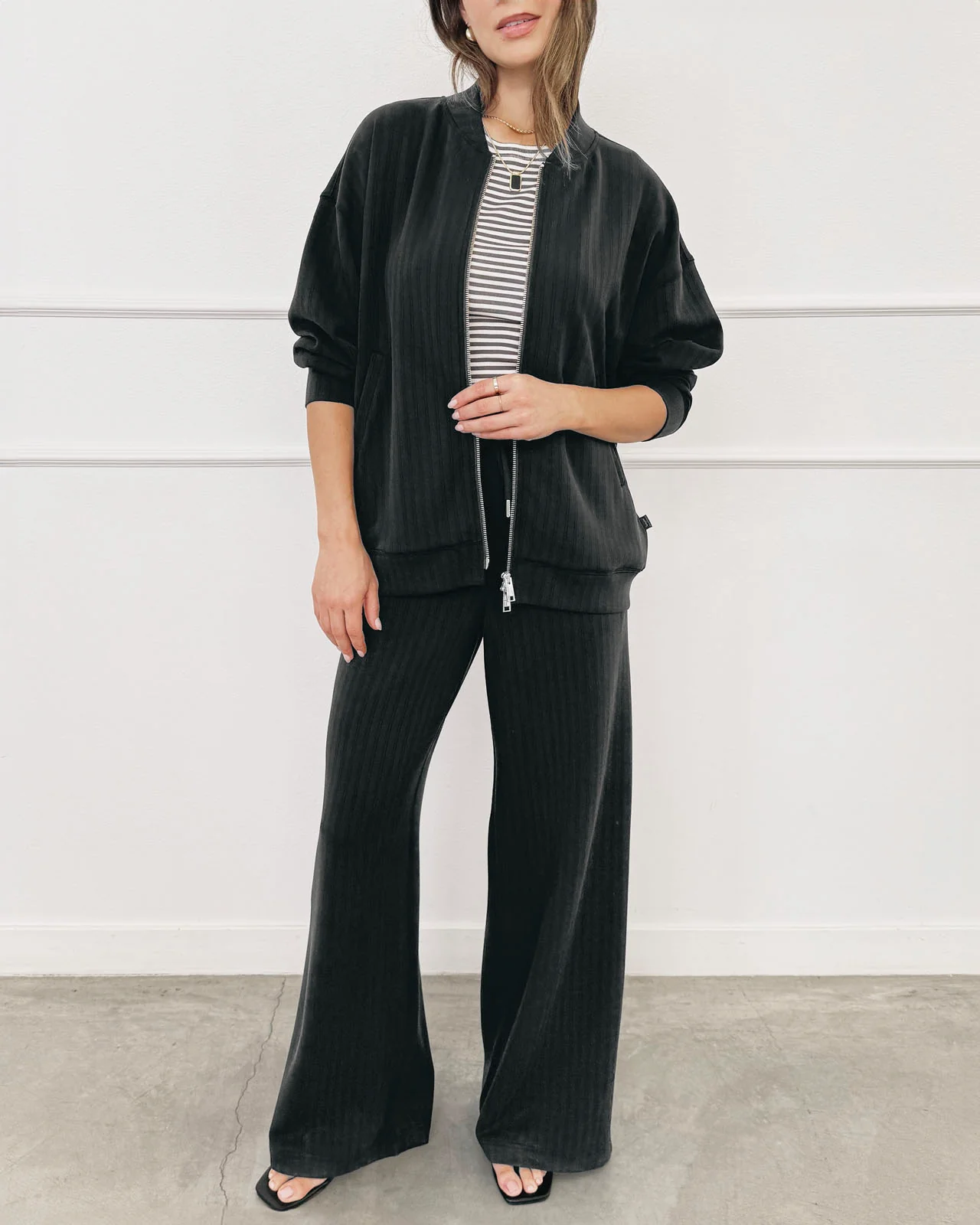 Splendid x @Cellajaneblog Rib Scuba Wide Leg Pant - Image 11