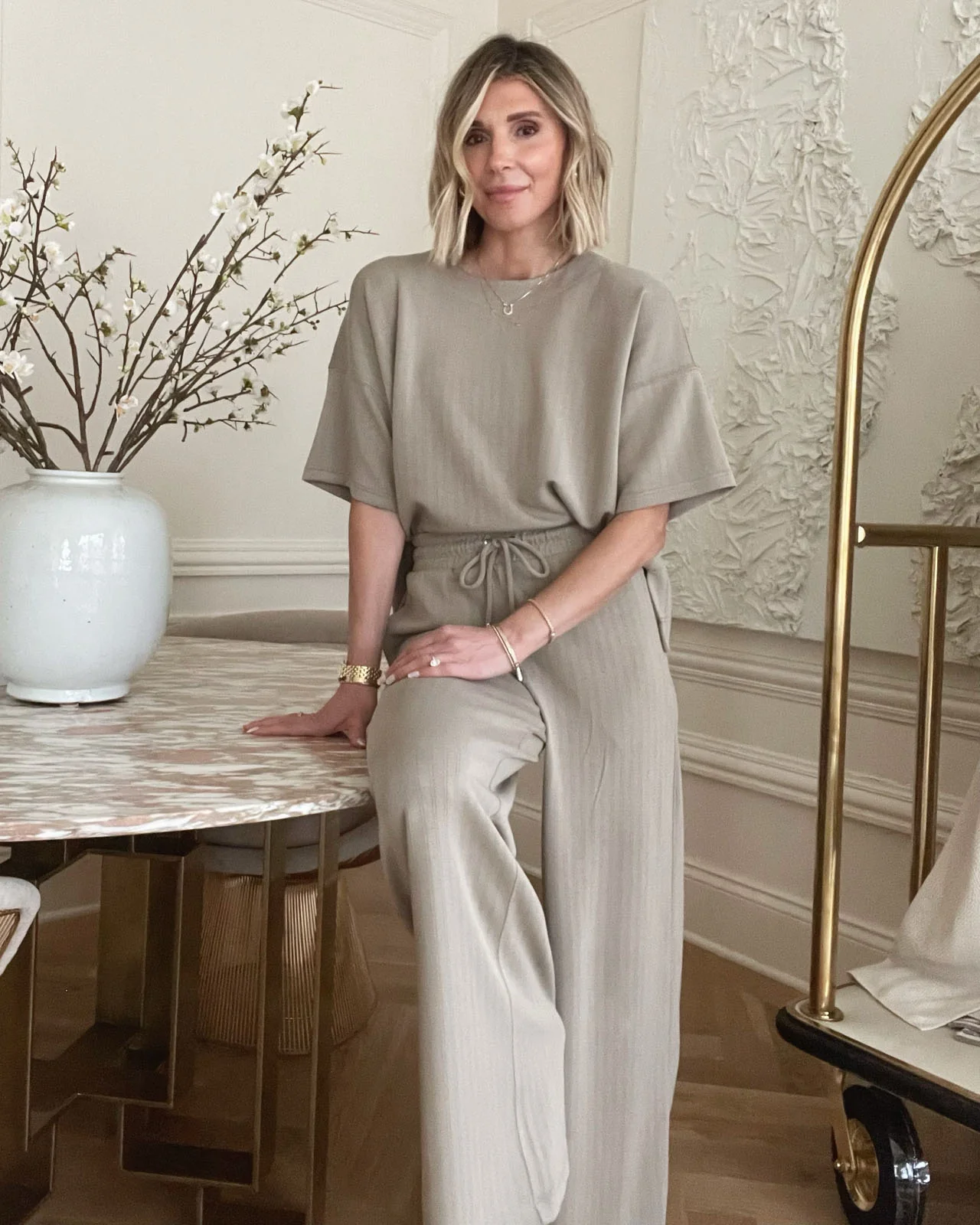 Splendid x @Cellajaneblog Rib Scuba Wide Leg Pant - Image 5