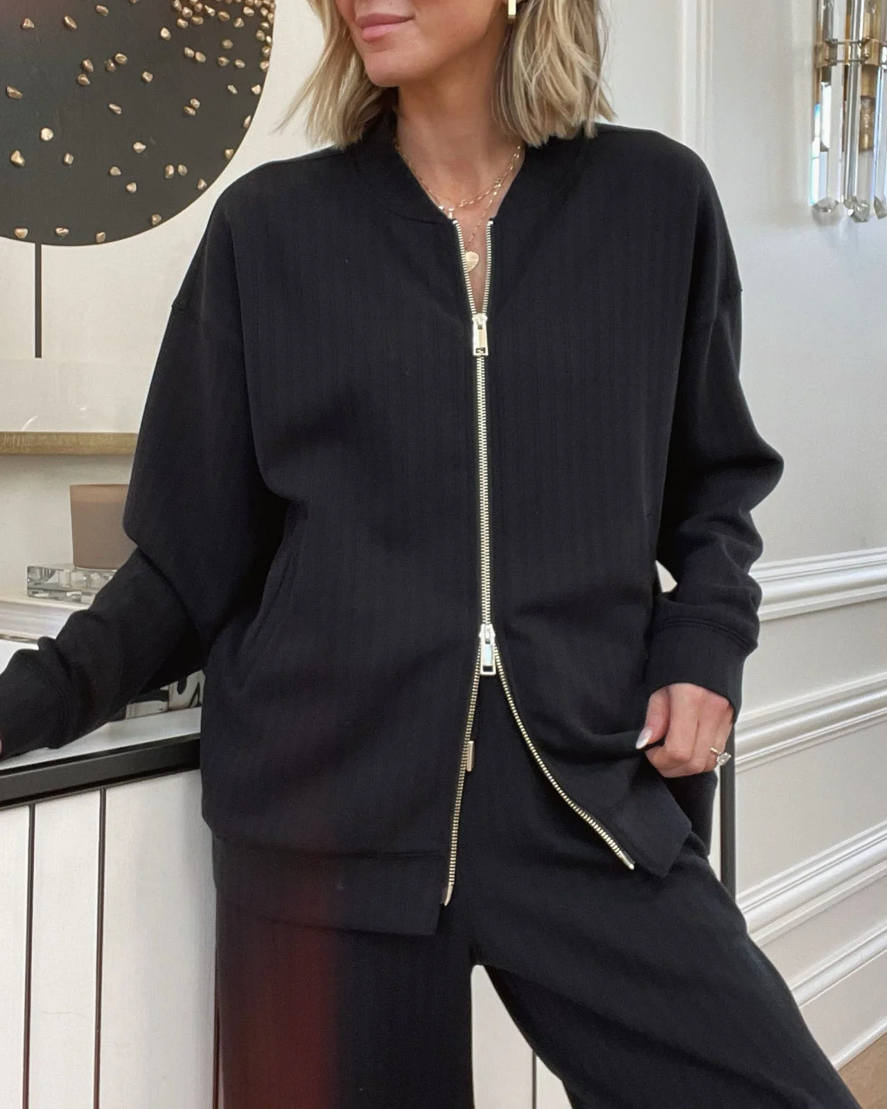Splendid x Cellajaneblog Rib Scuba Zip-Up Jacket