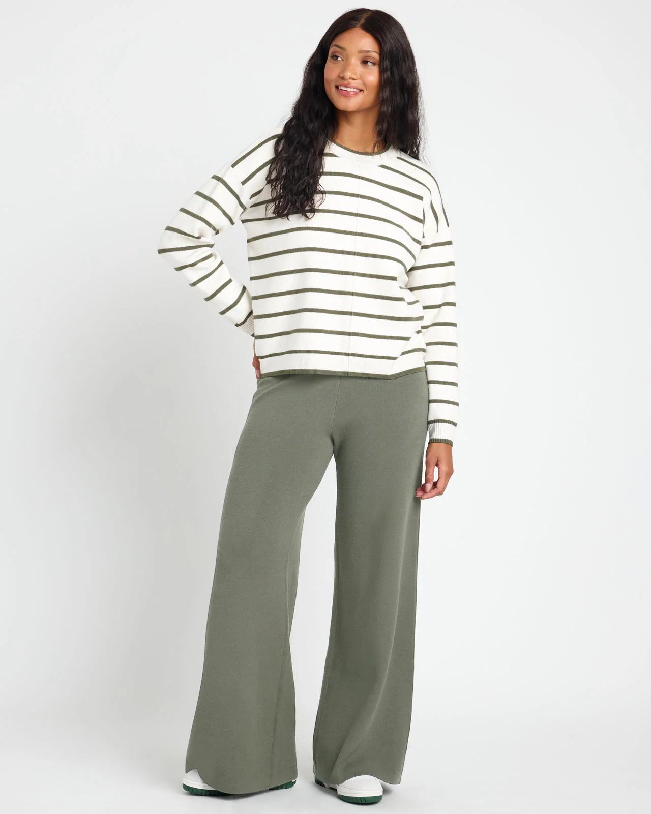 Splendid x @Cellajaneblog Stripe Front Seam Sweater - Image 4
